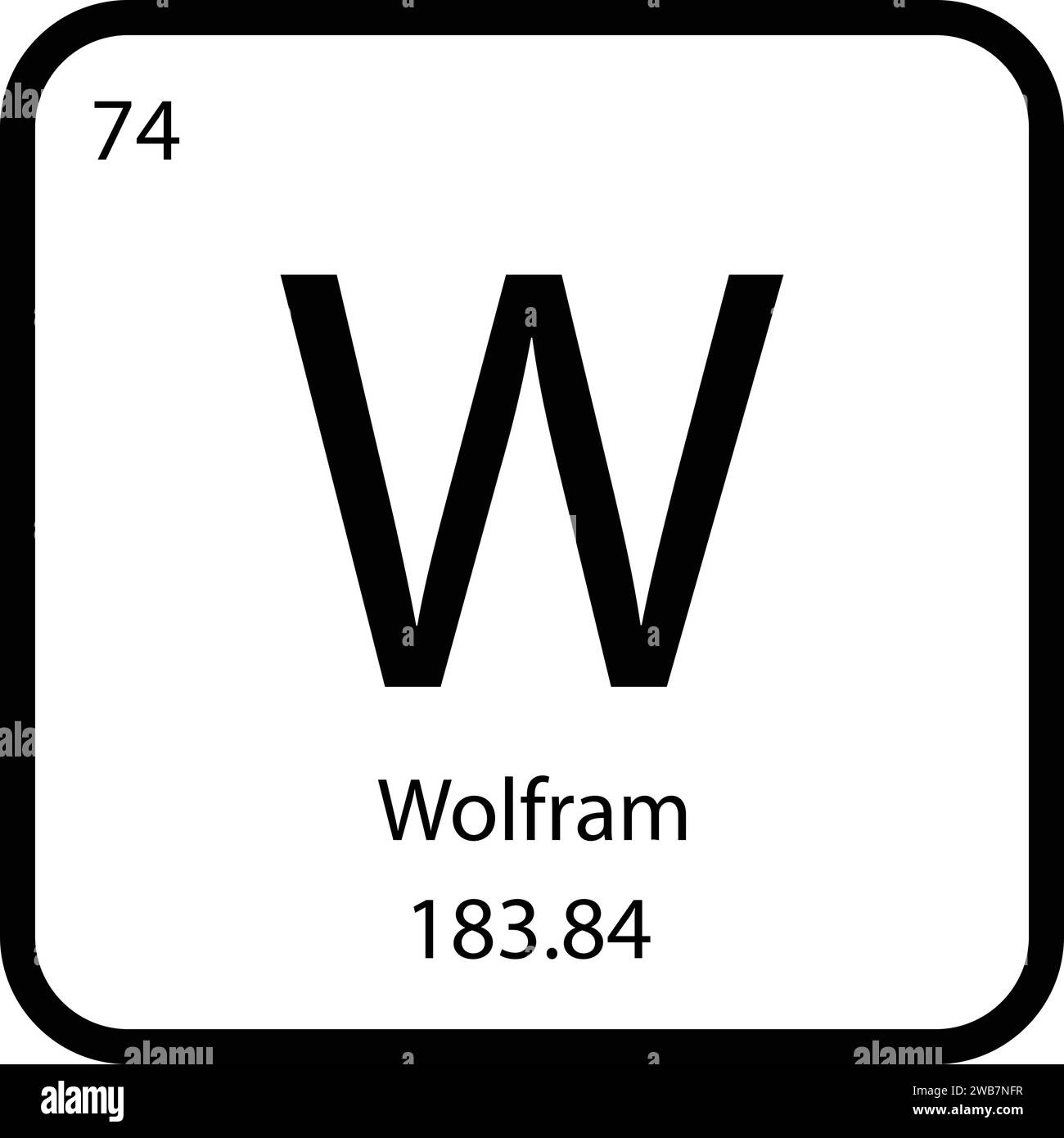 Disegno illustrativo vektor icona Wolfram Illustrazione Vettoriale