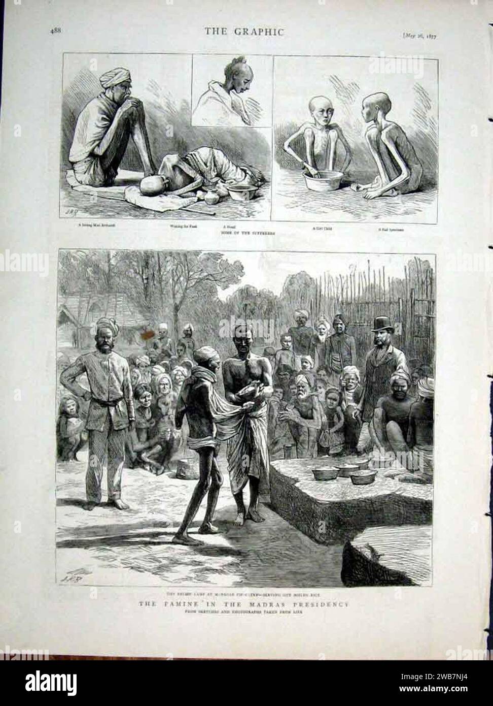 "La carestia nella presidenza di Madras", da The Graphic, 1877. Foto Stock