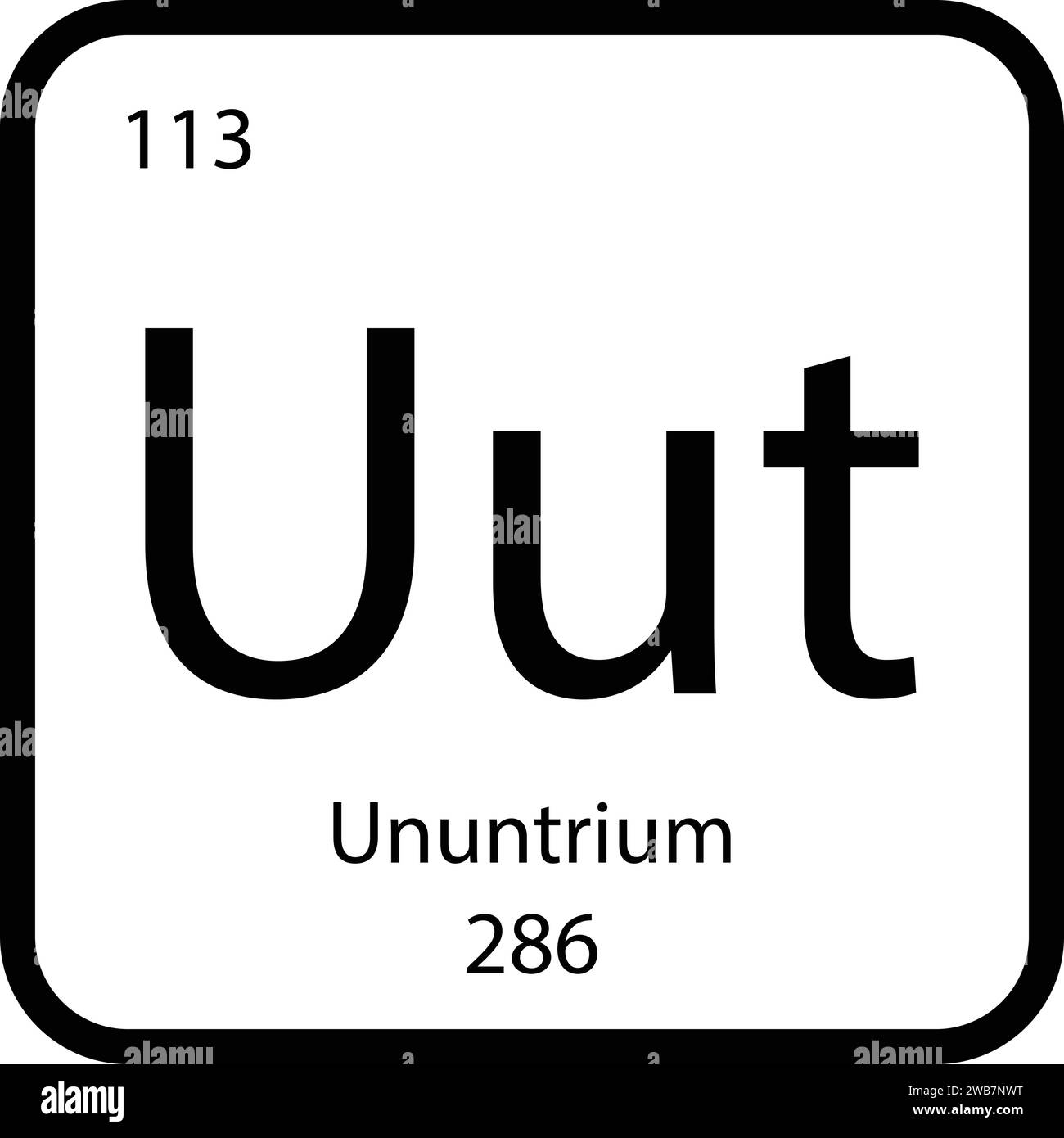 Disegno illustrativo vektor icona Ununtrium Illustrazione Vettoriale