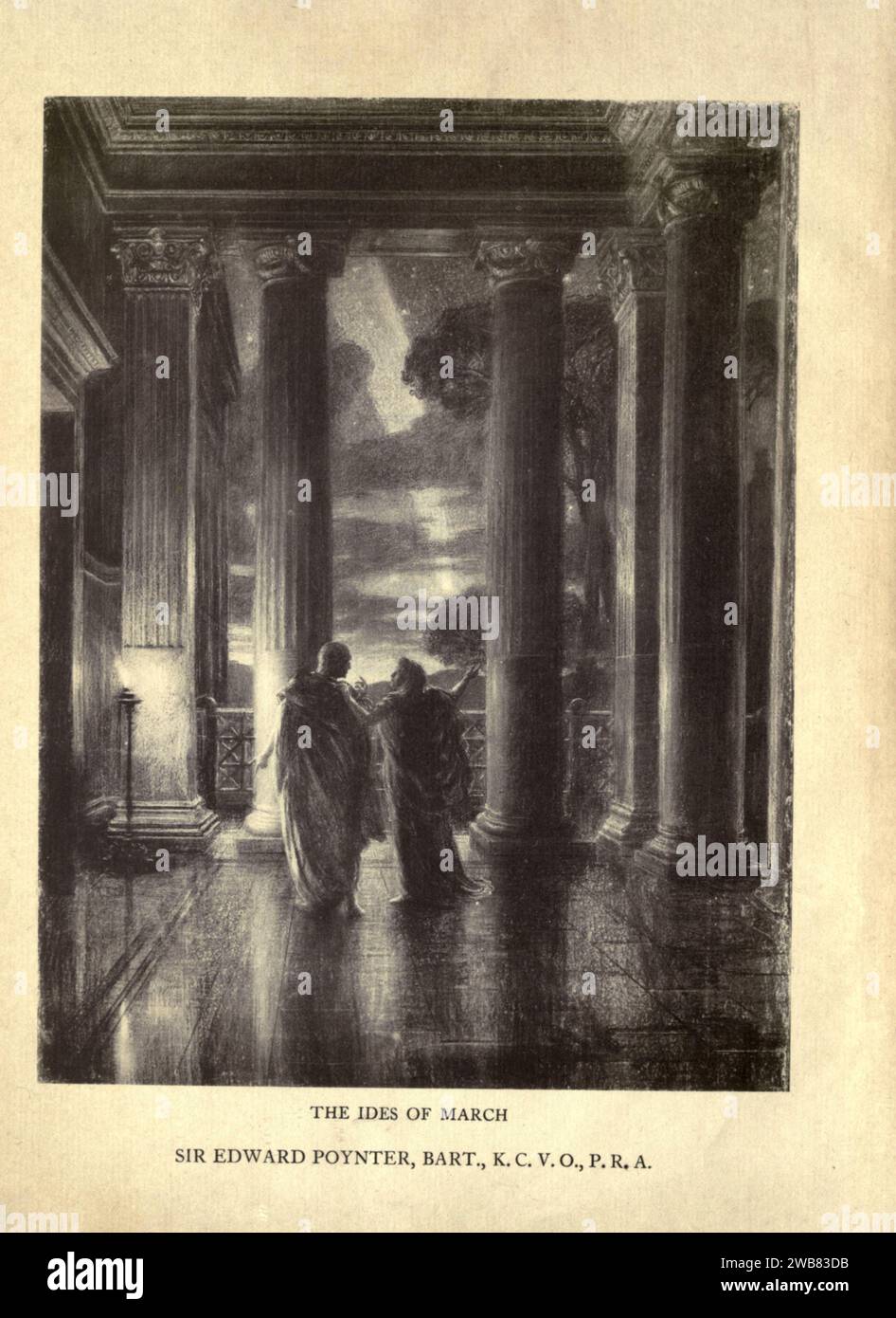 SIR EDWARD POYNTER, BART., The Ides of March Frontespiece A Tribute to the Genius of William Shakespeare; essere il programma di una rappresentazione al Drury Lane Theatre il 2 maggio 1916, il tercentenario della sua morte; umilmente offerto dai giocatori e dai loro colleghi nelle arti affini della musica e della pittura MACMILLAN AND CO., LIMITED ST. MARTIN'S STREET, LONDRA 1916 Foto Stock