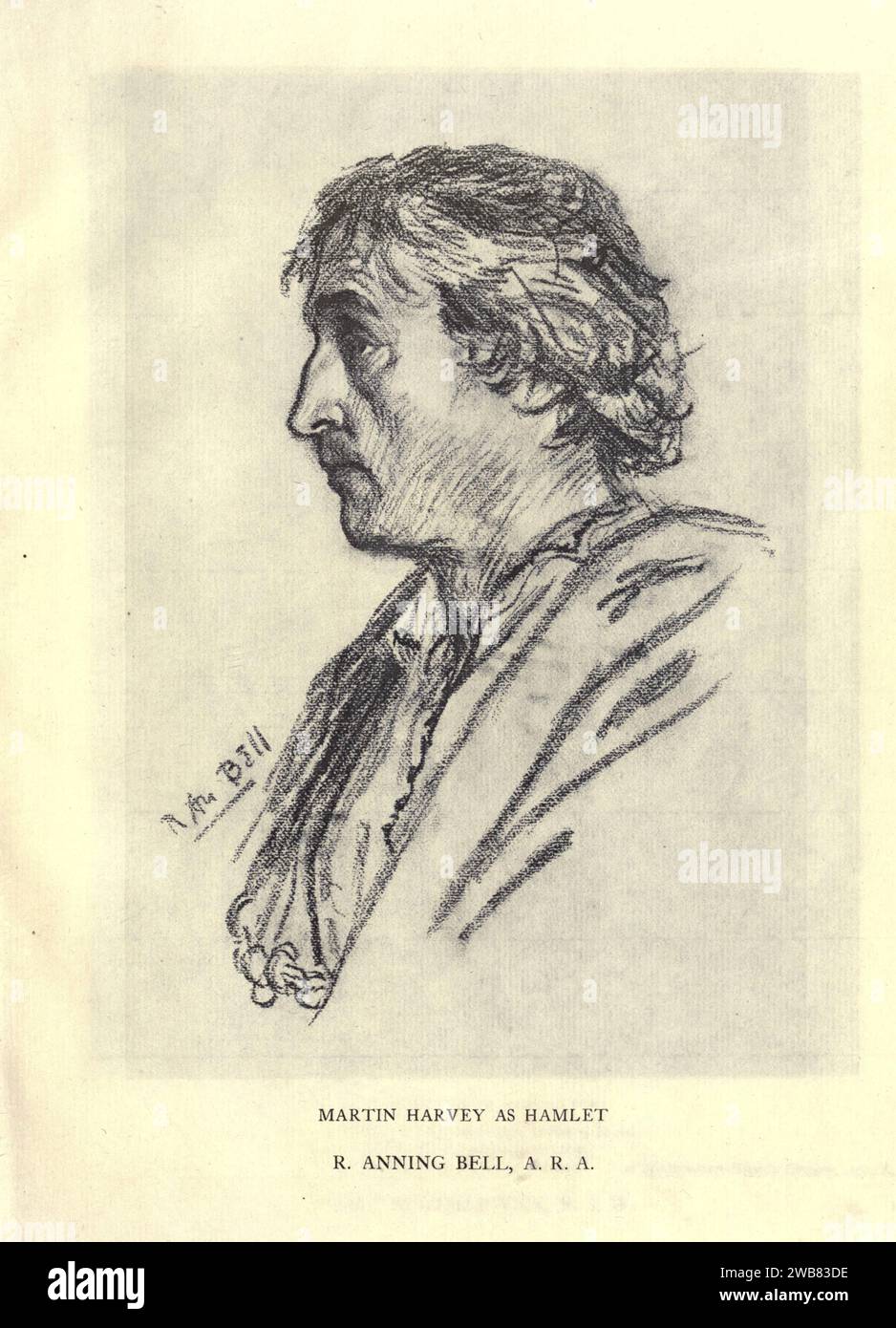 Martin Harvey interpreta Amleto di ROBERT ANNING BELL, A Tribute to the Genius of William Shakespeare; è il programma di una performance al Drury Lane Theatre il 2 maggio 1916, il tercentenario della sua morte; umilmente offerto dai giocatori e dai loro colleghi nelle arti affini della musica e della pittura MACMILLAN AND CO., LIMITED ST. MARTIN'S STREET, LONDRA 1916 Foto Stock