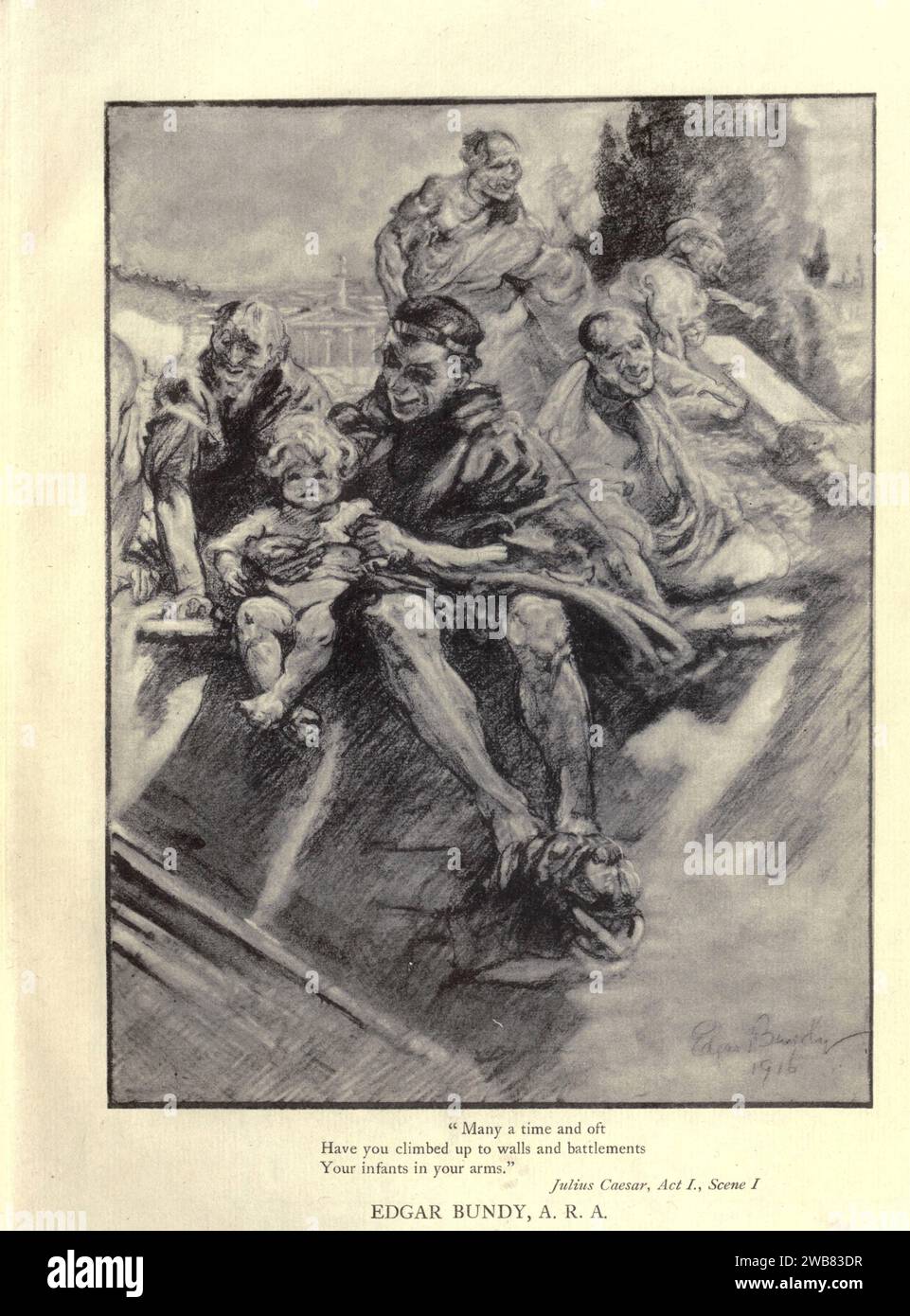 Da Un tributo al genio di William Shakespeare; essere il programma di una performance al Drury Lane Theatre il 2 maggio 1916, il tercentenario della sua morte; umilmente offerto dai giocatori e dai loro colleghi nelle arti affini della musica e della pittura MACMILLAN AND CO., LIMITED ST. MARTIN'S STREET, LONDRA 1916 Foto Stock