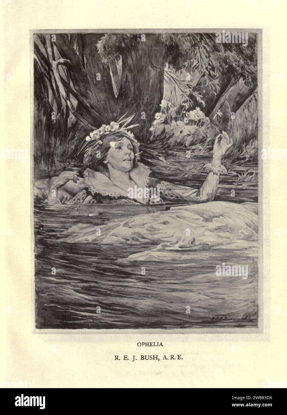 Ophelia. [Amleto] di R. E. J. BUSH, da Un tributo al genio di William Shakespeare; essere il programma di una rappresentazione al Drury Lane Theatre il 2 maggio 1916, il tercentenario della sua morte; umilmente offerto dai giocatori e dai loro colleghi nelle arti affini della musica e della pittura MACMILLAN AND CO., LIMITED ST. MARTIN'S STREET, LONDRA 1916 Foto Stock