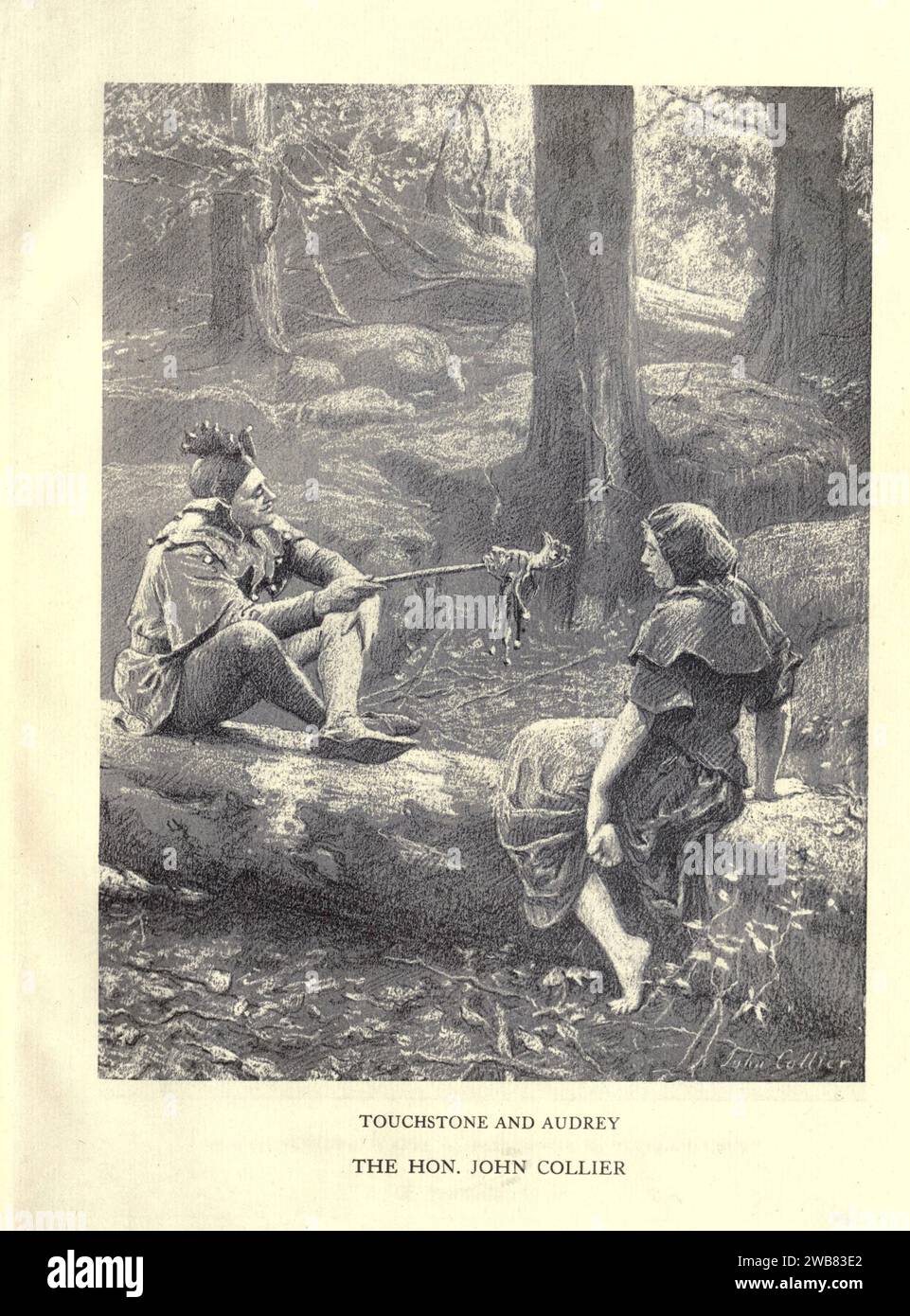 Touchstone e Audrey [AS You Like IT] dell'onorevole JOHN COLLIER da Un tributo al genio di William Shakespeare; essere il programma di una rappresentazione al Drury Lane Theatre il 2 maggio 1916, il tercentenario della sua morte; umilmente offerto dai giocatori e dai loro colleghi nelle arti affini della musica e della pittura MACMILLAN AND CO., LIMITED ST. MARTIN'S STREET, LONDRA 1916 Foto Stock