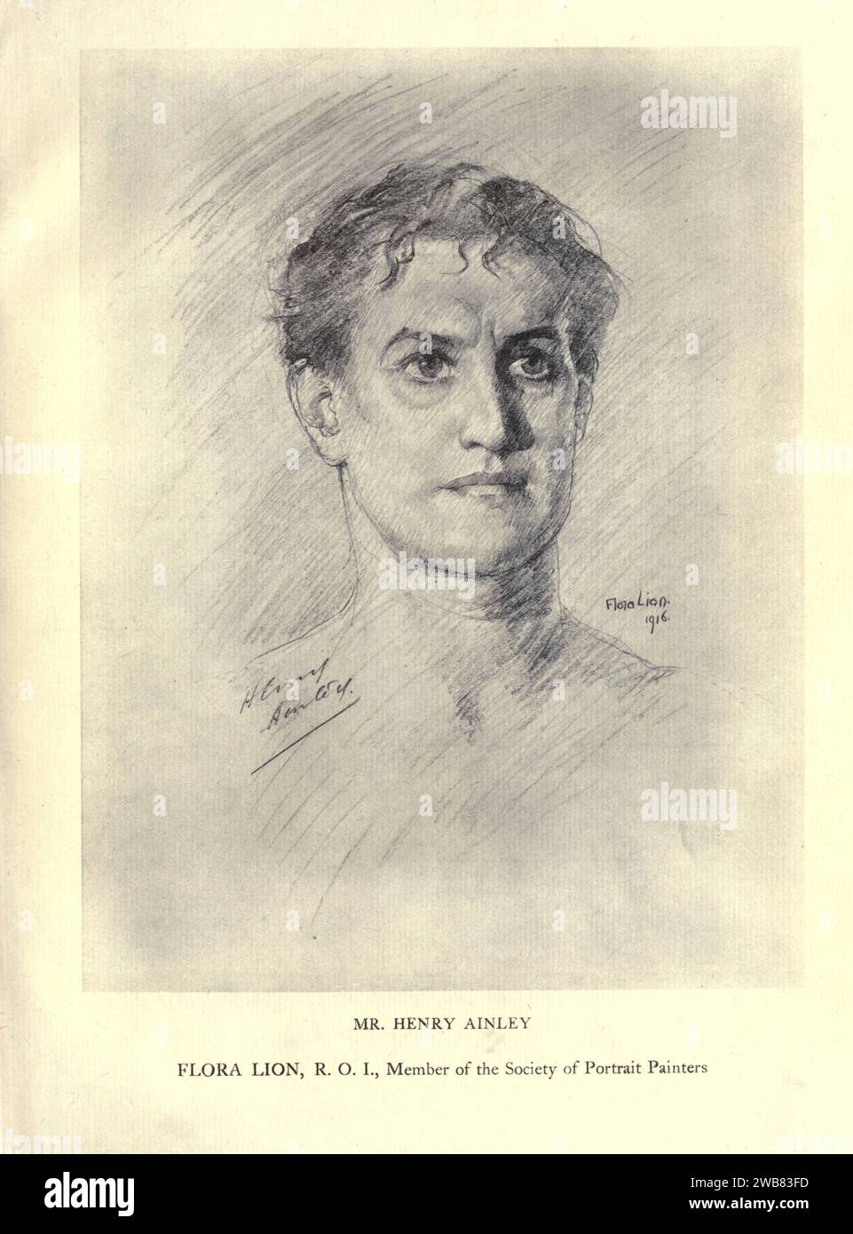 Ritratto del signor Henry Ainley. Di FLORA LION da Un tributo al genio di William Shakespeare; essere il programma di una rappresentazione al Drury Lane Theatre il 2 maggio 1916, il tercentenario della sua morte; umilmente offerto dai giocatori e dai loro colleghi nelle arti affini della musica e della pittura MACMILLAN AND CO., LIMITED ST. MARTIN'S STREET, LONDRA 1916 Foto Stock