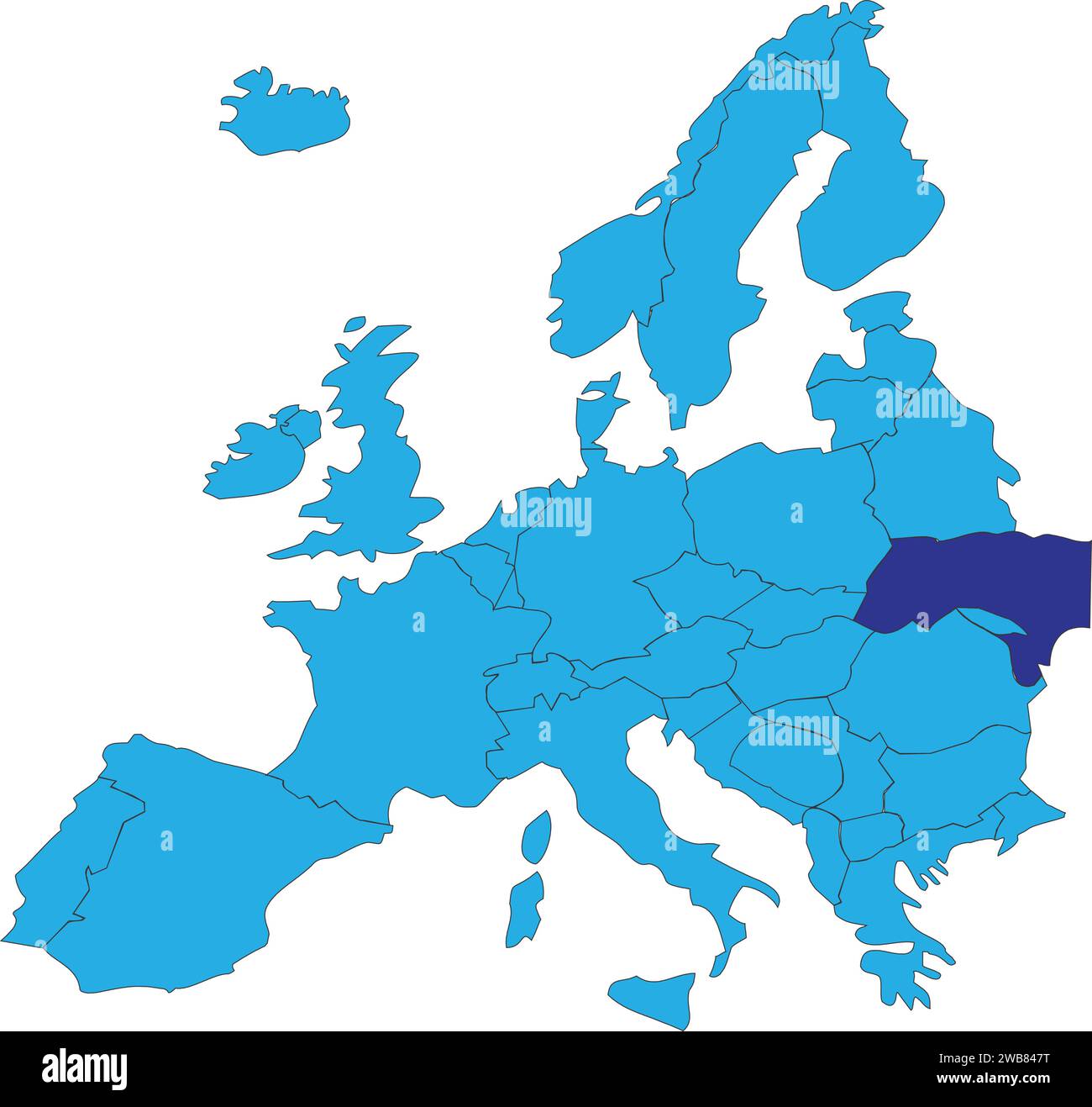 Mappa delle località dell'UCRAINA, EUROPA Illustrazione Vettoriale