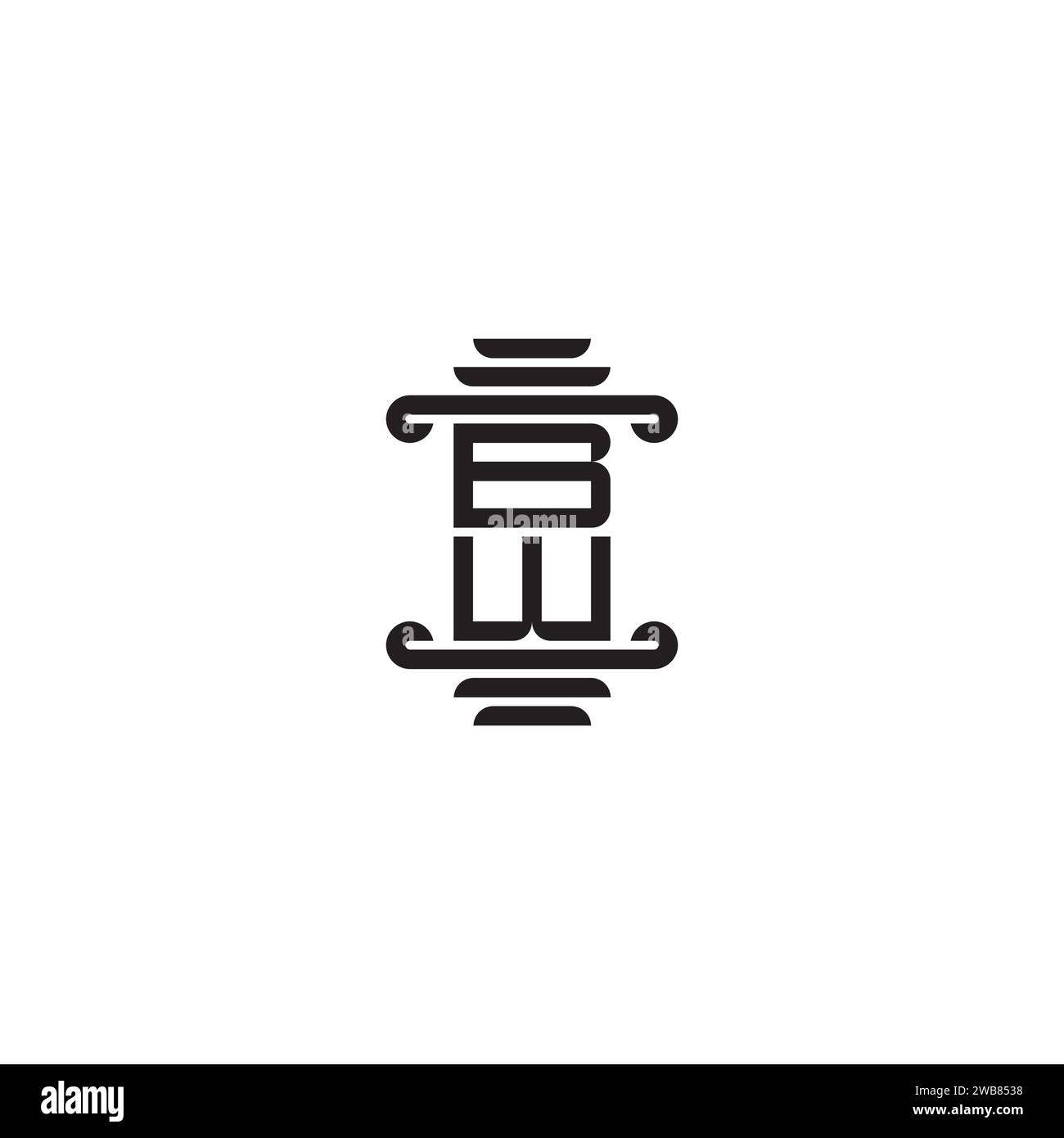 Il concetto del pilastro BW in un design professionale di alta qualità che consente di stampare bene su qualsiasi supporto di stampa Illustrazione Vettoriale