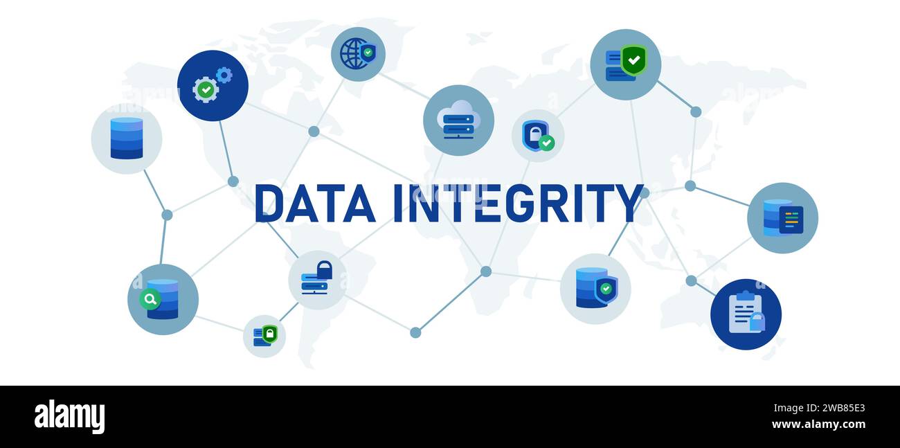 database online per la protezione delle informazioni sulla tecnologia dei sistemi server per l'integrità dei dati Illustrazione Vettoriale