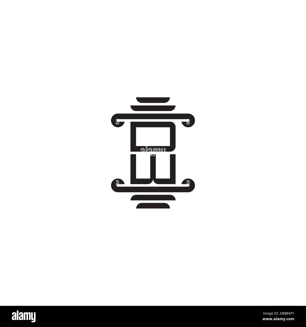 Concetto di pilastro DW con design professionale di alta qualità che consente di stampare bene su qualsiasi supporto di stampa Illustrazione Vettoriale