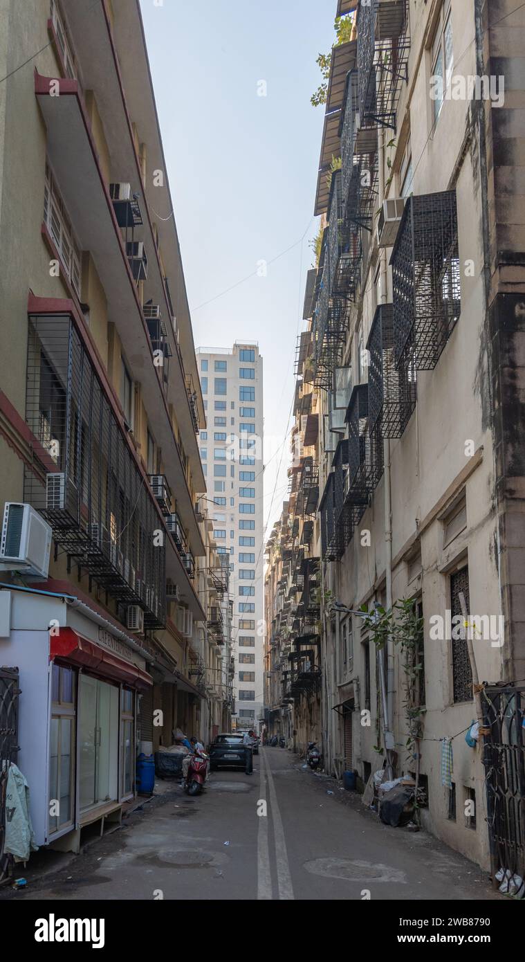 Mumbai, Maharashtra, India, paesaggio urbano con condomini, solo editoriale. Foto Stock
