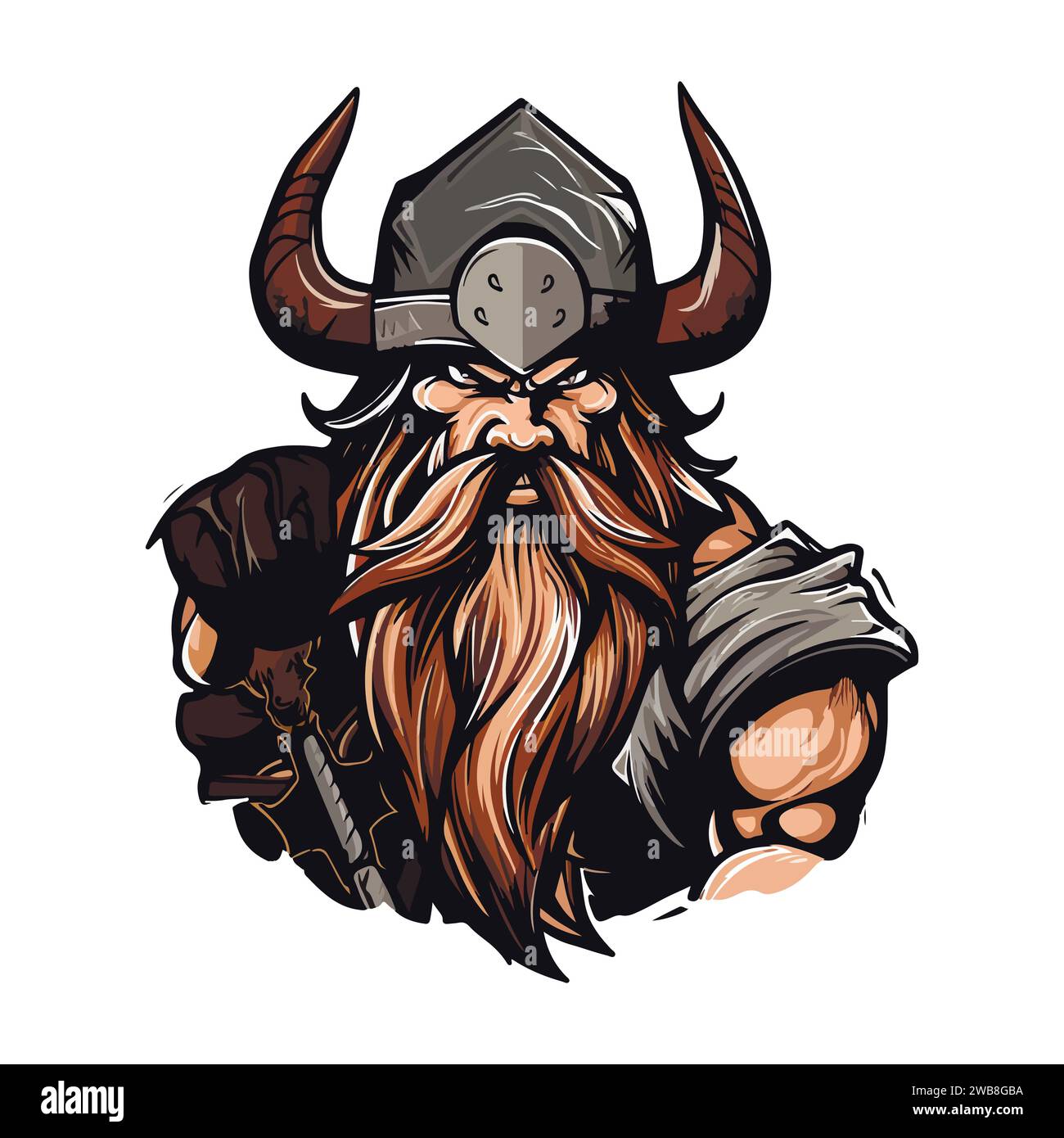 Logo Viking. Illustrazione del logotipo della mascotte del team sportivo. Vettore Eps10. Illustrazione Vettoriale