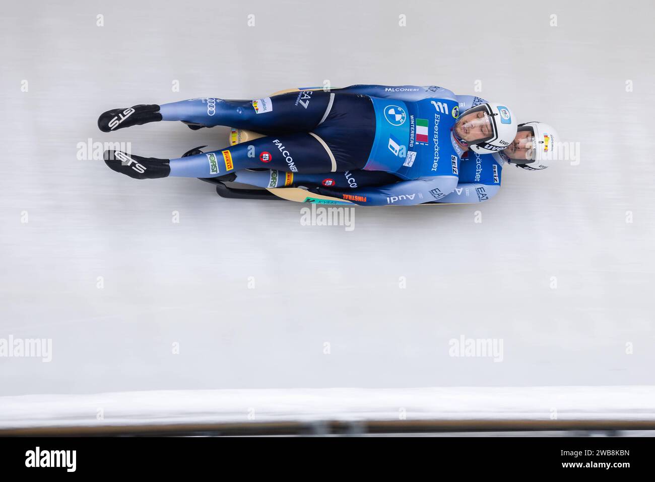 Winterberg Eberspächer Luge World Cup 2023/204 Winterberg GER 7. Januar 2024 Vivan Nagler und Fabian Malleier ITA, Team Staffel, Eberspächer Luge World Cup 2023/204 Winterberg GER, 7. Januar 2024, Winterberg / Nordrhein-Westfalen / Deutschland, *** Winterberg Eberspächer Luge World Cup 2023 204 Winterberg GER 7 gennaio 2024 Vivan Nagler e Fabian Malleier ITA , Team Relay, Eberspächer Luge World Cup 2023 204 Winterberg GER , 7 gennaio 2024, Winterberg Renania settentrionale-Vestfalia Germania, Copyright: XSocher/xEibner-Pressefotox EP kso Foto Stock