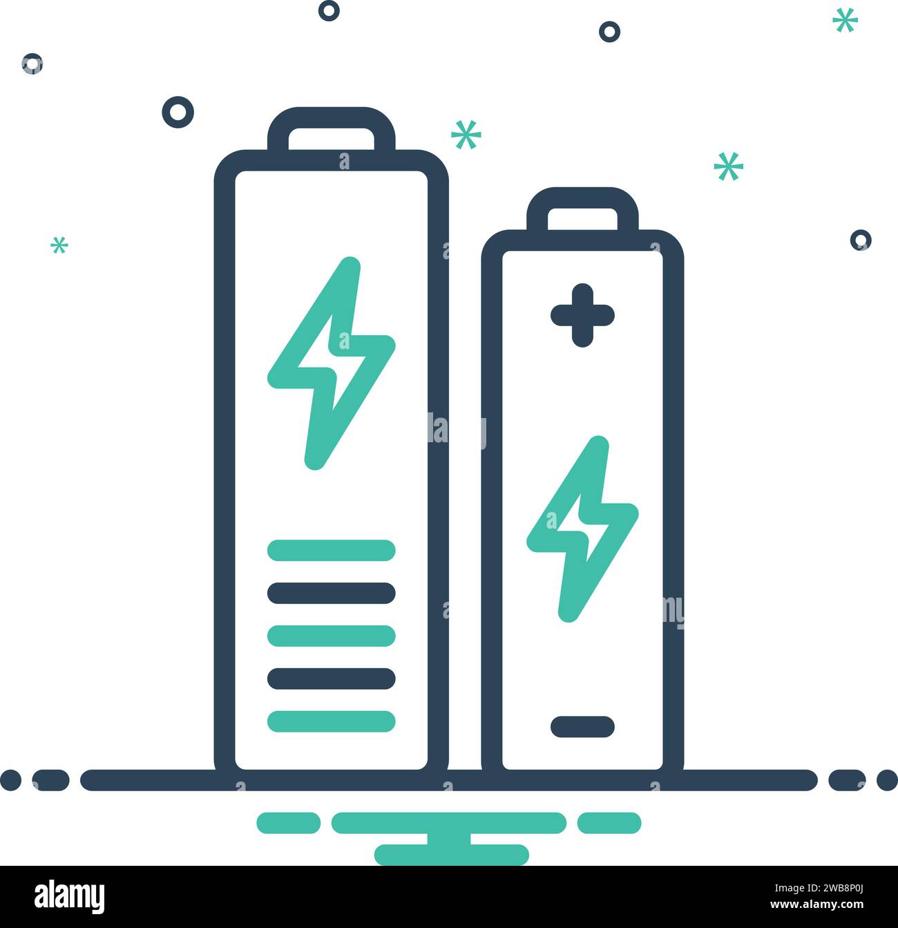Icona per batterie, unità di alimentazione Illustrazione Vettoriale