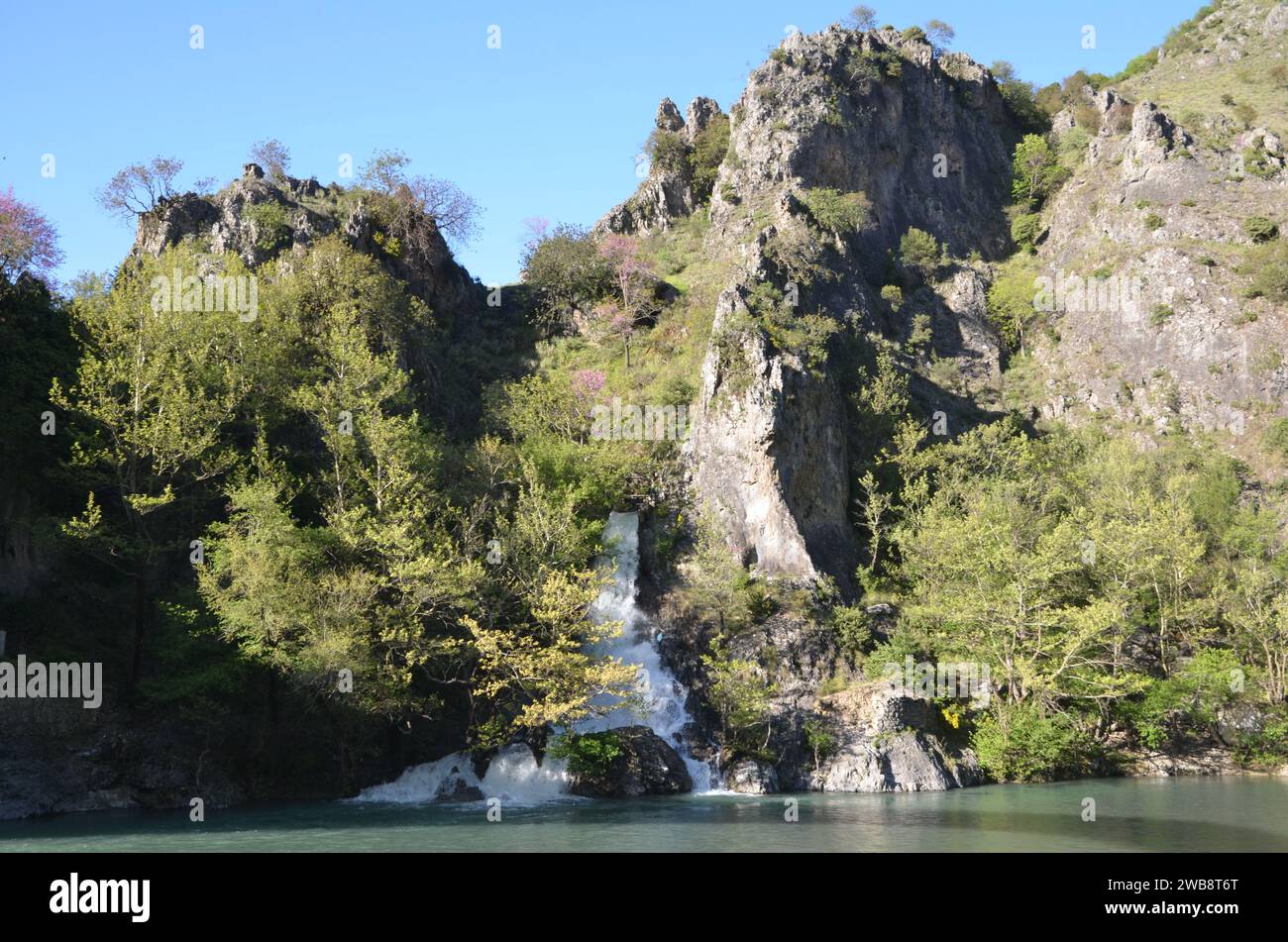 Grecia, nord-occidentale, regione dell'Epiro, monumento Ioannina Kalpaki, villaggio Zagoria Papigko e ponte ad arco di pietra Konitsa Foto Stock