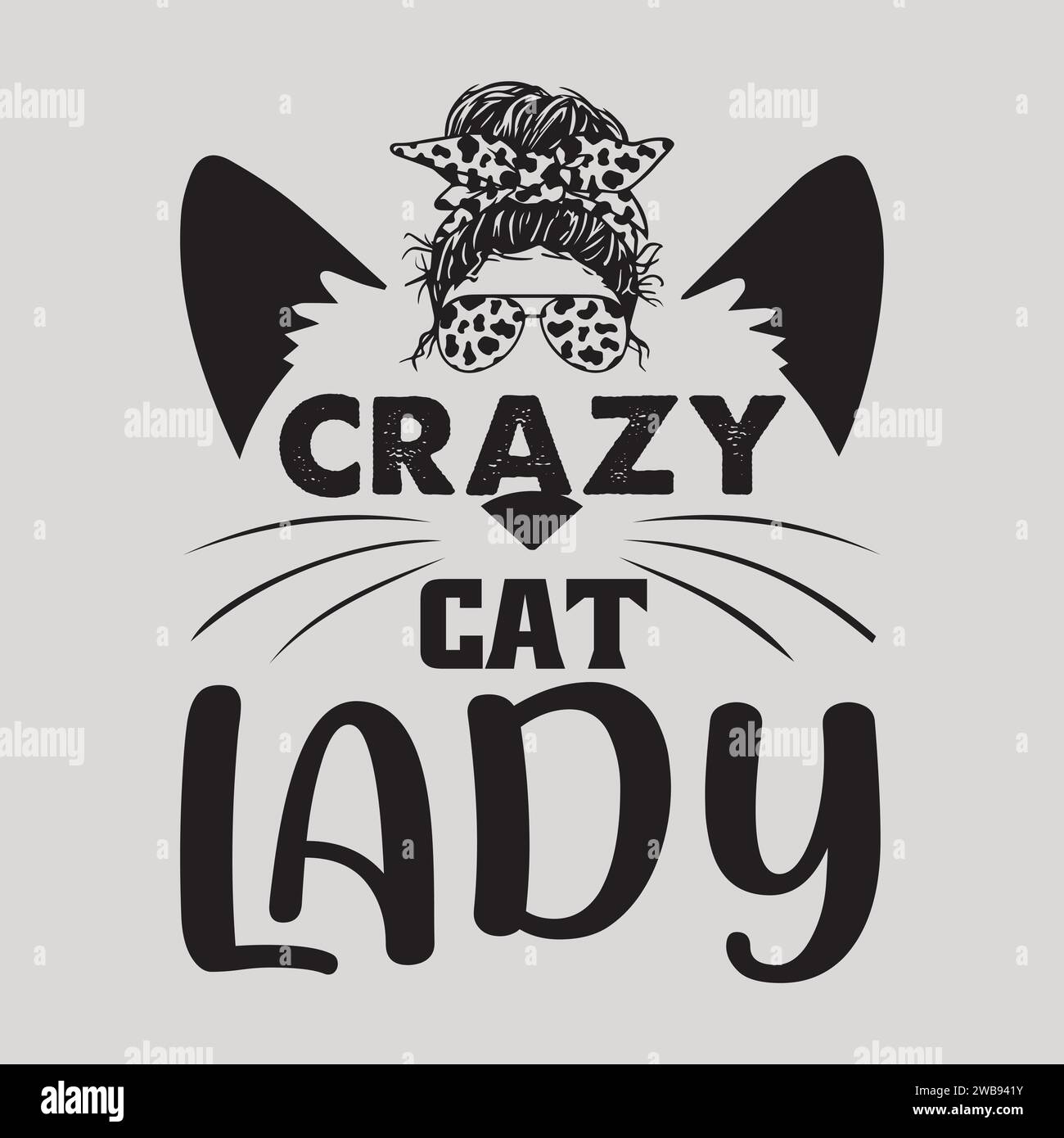 Design Cat SVG Typography T-Shirt Design Illustrazione Vettoriale