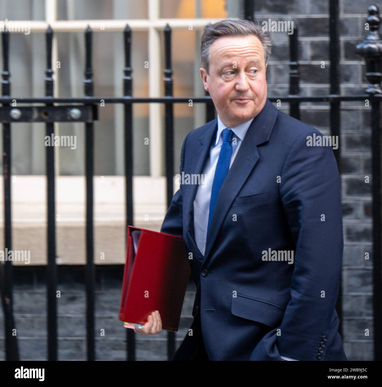 Londra, Regno Unito. 9 gennaio 2024. David Cameron, Ministro degli Esteri, ad una riunione di gabinetto al 10 di Downing Street Londra. Crediti: Ian Davidson/Alamy Live News Foto Stock