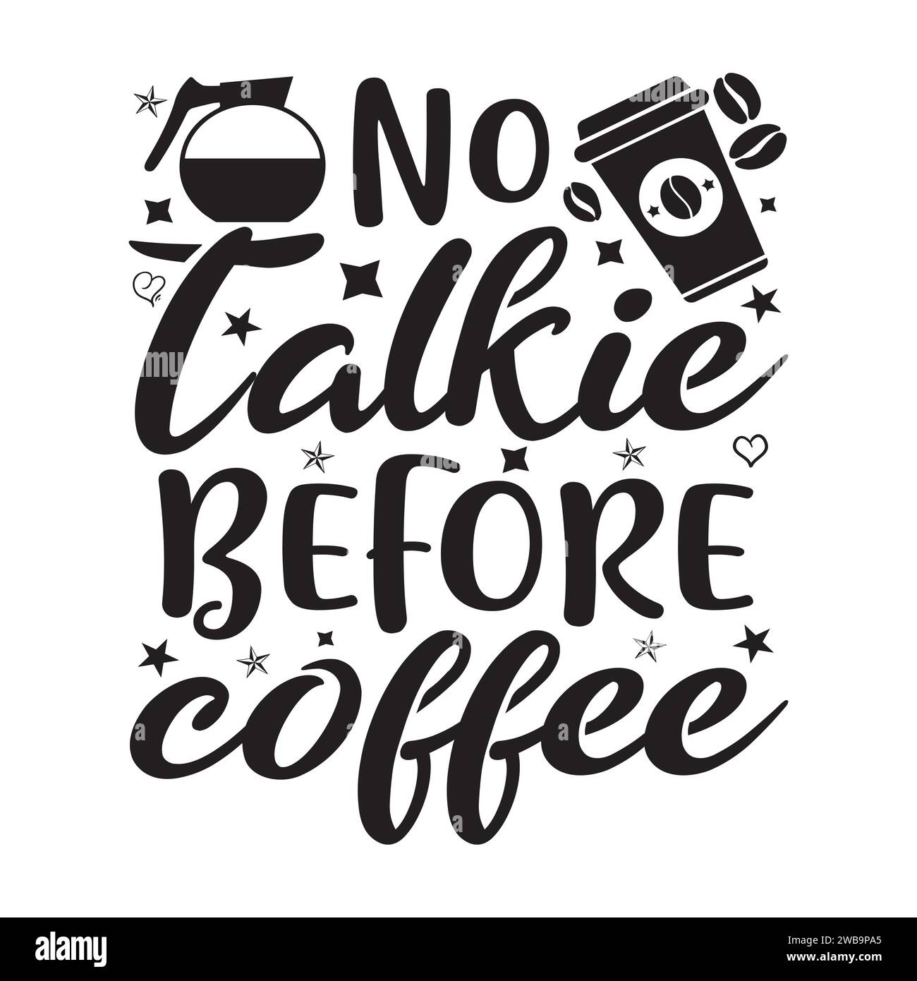 Coffee SVG Design Typography T-Shirt Design Illustrazione Vettoriale