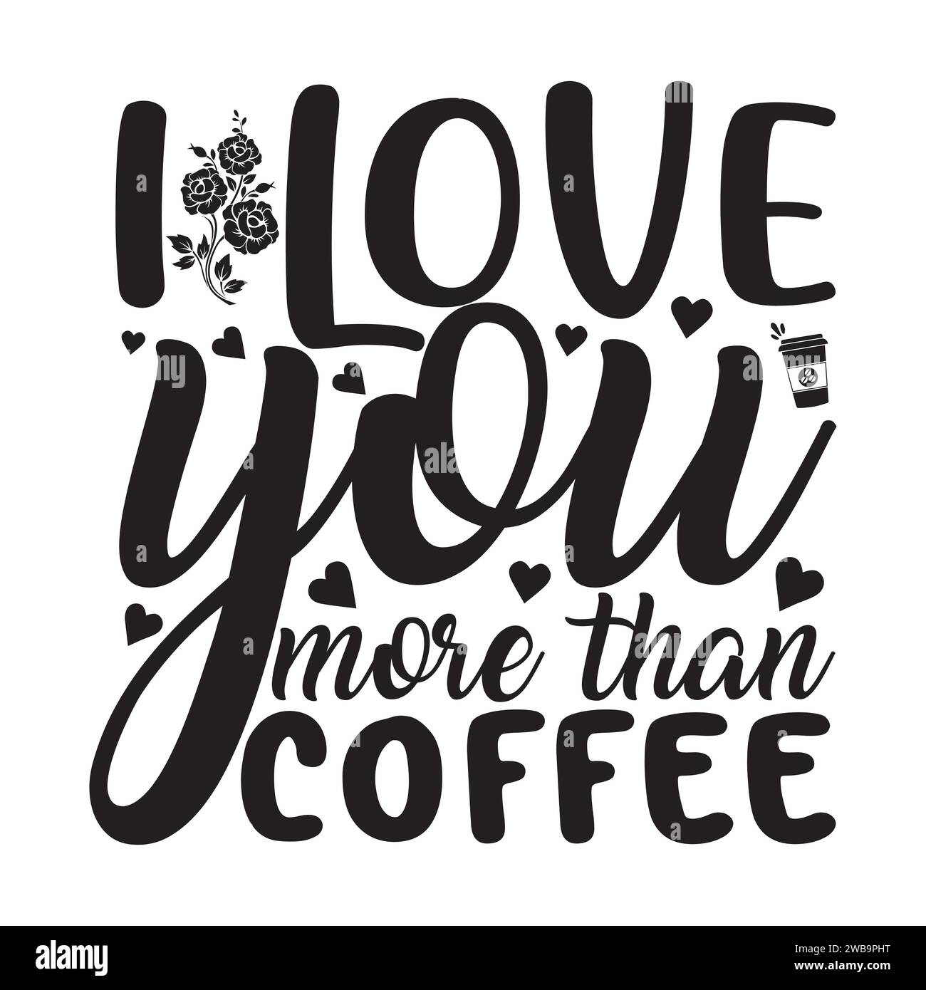 Coffee SVG Design Typography T-Shirt Design Illustrazione Vettoriale