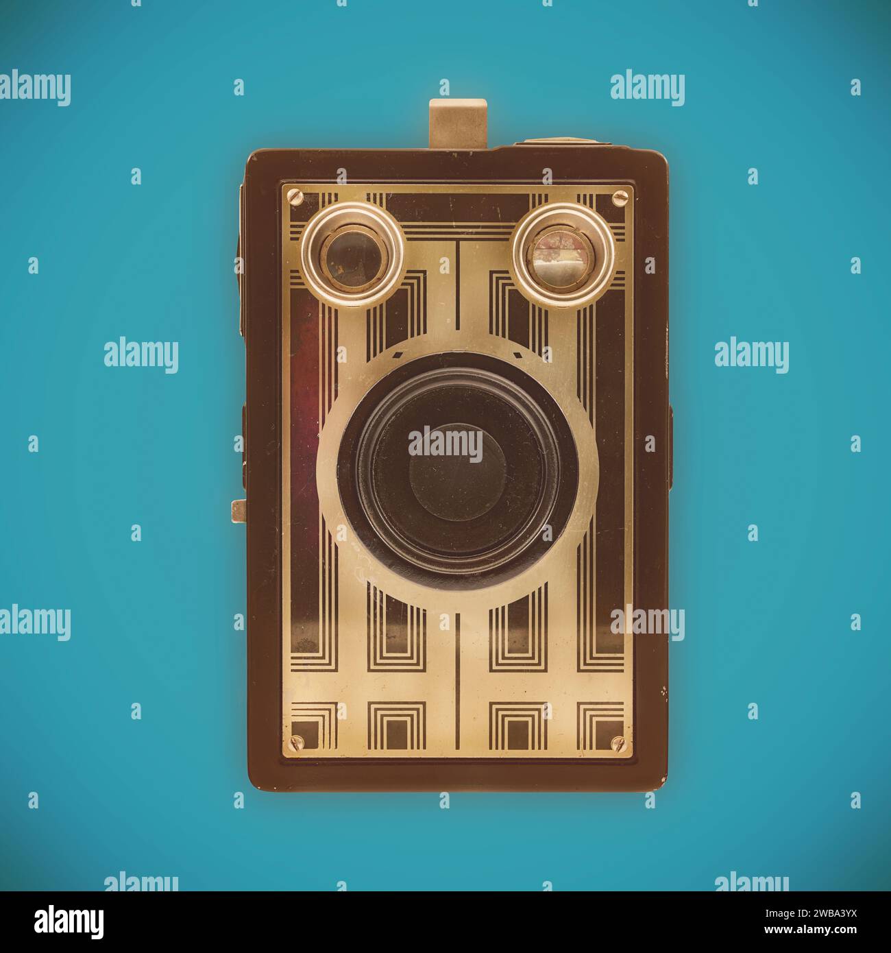 Immagine in stile retrò di un'antica fotocamera Foto Stock