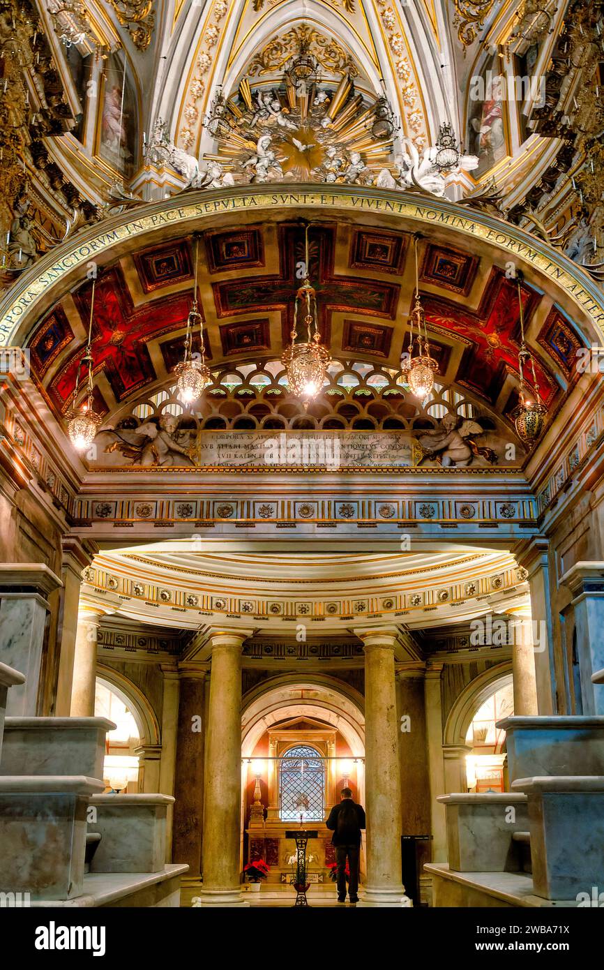 Cripta della Chiesa dei Santi Apostoli, Roma, Italia Foto Stock