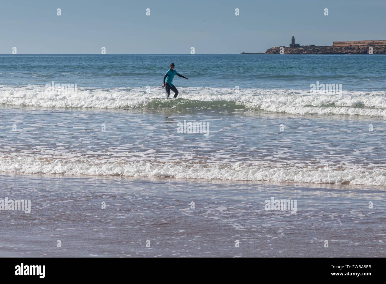 Surf a Essaouira, Marocco Foto Stock