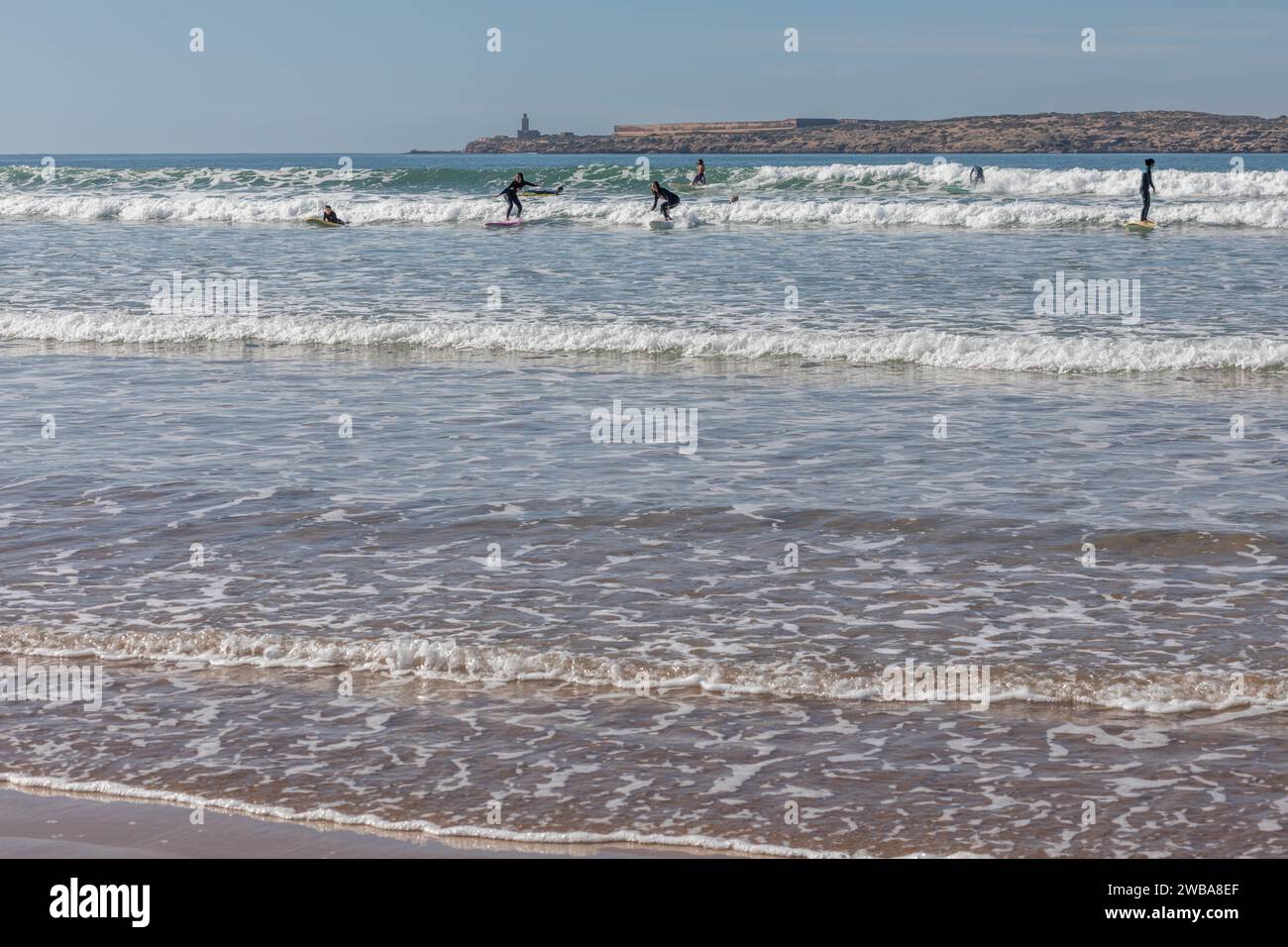 Surf a Essaouira, Marocco Foto Stock