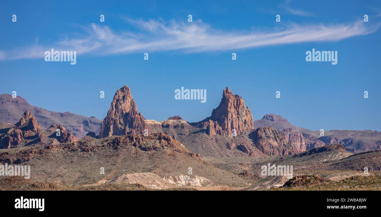 Panorama di Mules Ears nel Big Bend NP in Texas Foto Stock