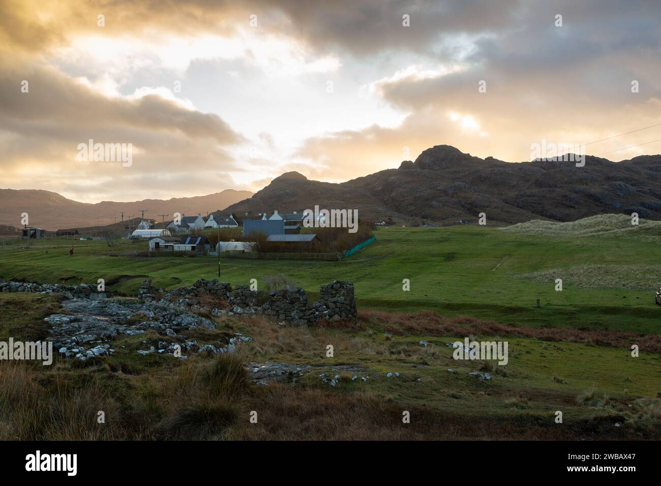 Il remoto villaggio di Sanna nella penisola di Ardnamurchan sulla costa occidentale della Scozia Foto Stock