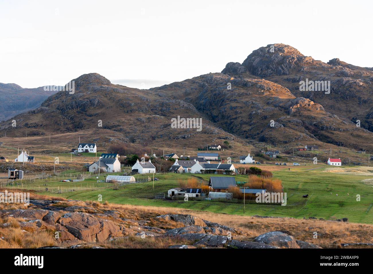 Il remoto villaggio di Sanna sull'Ardnamurchan, Lochaber, Highland, Scozia Foto Stock
