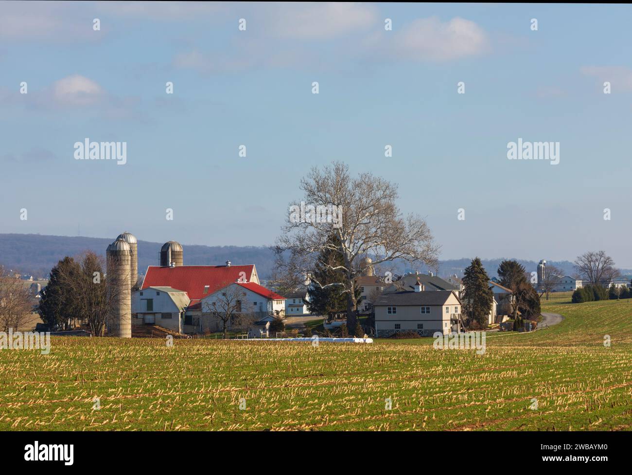 Fattoria Amish nella contea di Lancaster, Pennsylvania Foto Stock