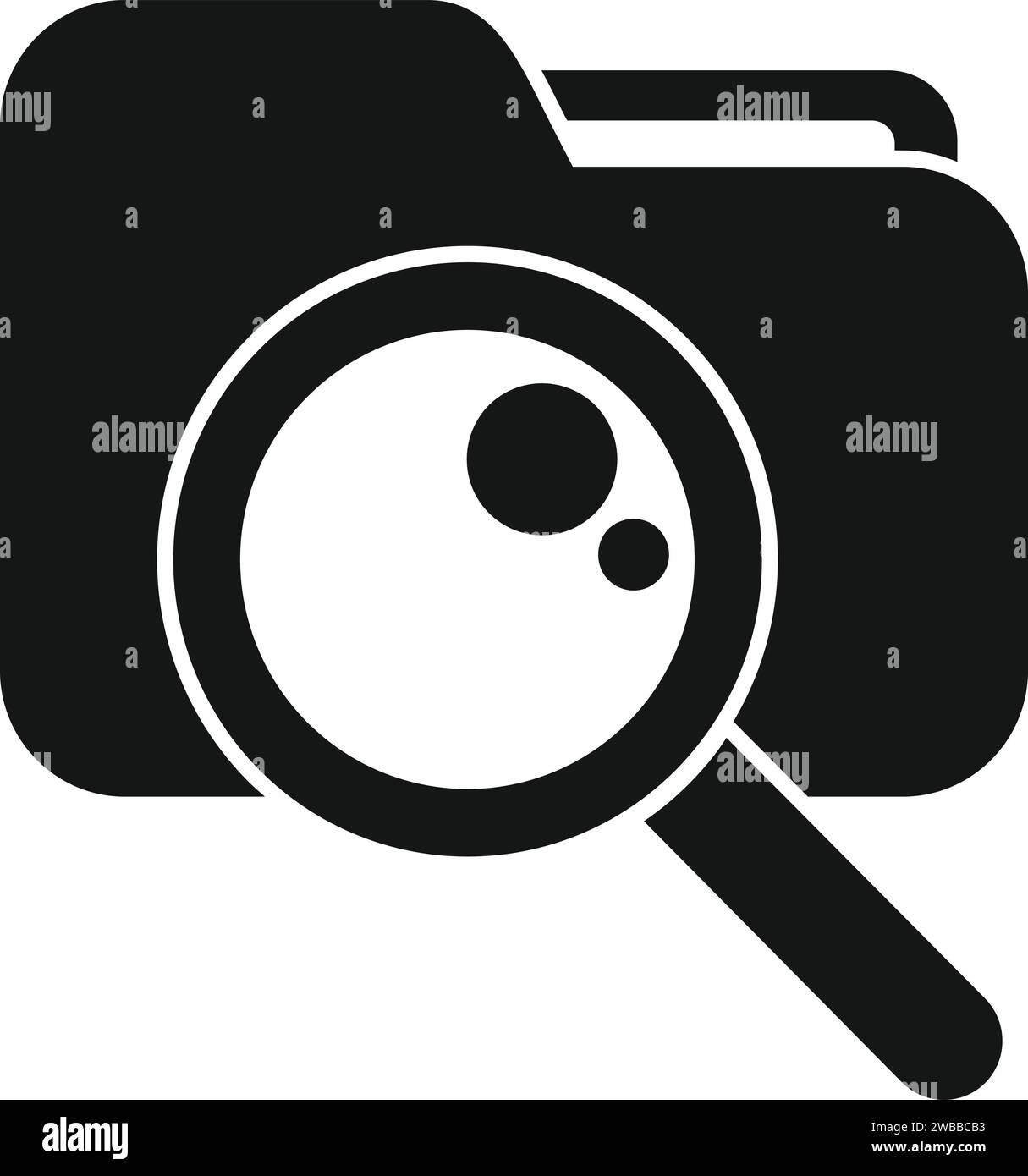 Icona pulsante di ricerca cartella vettore semplice. Elettronica digitale. Idea di Internet Illustrazione Vettoriale