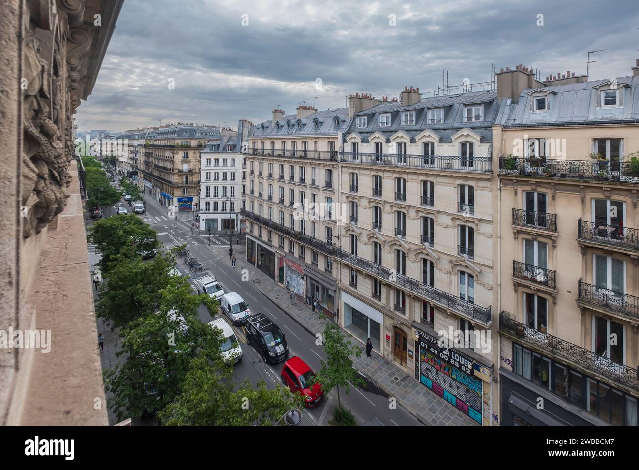 Case in rue de Turbigo a Parigi. Foto Stock
