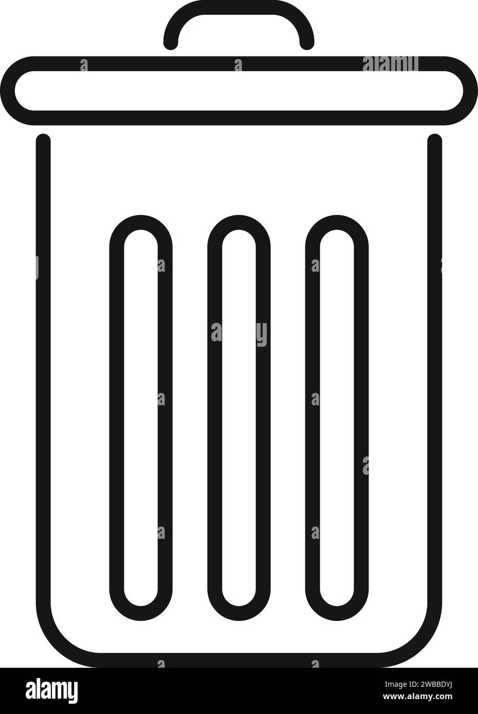 Vettore contorno icona cartella filtro cestino. Caricamento online. Elettronica digitale Illustrazione Vettoriale