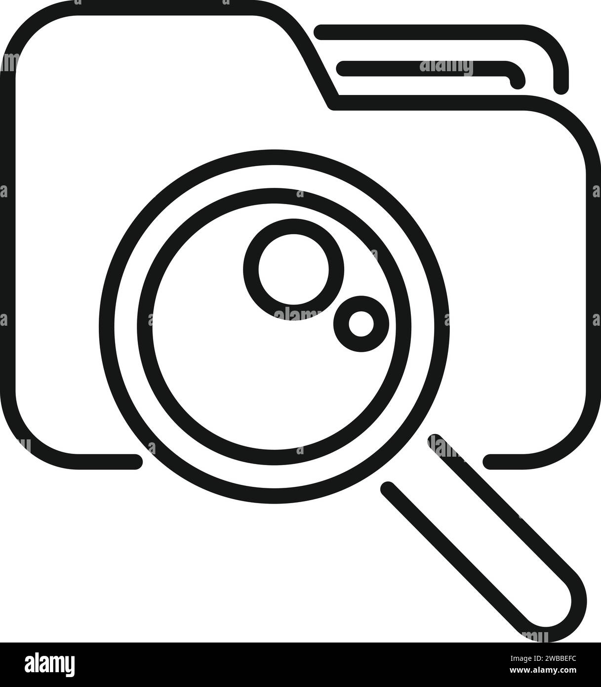 Icona del pulsante Cerca cartella per delineare il vettore. Elettronica digitale. Idea di Internet Illustrazione Vettoriale