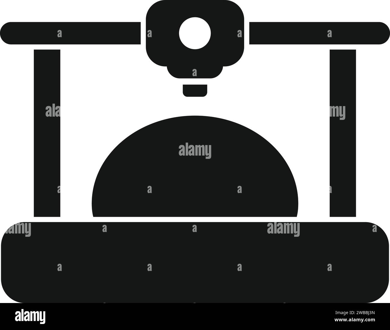 Icona di stampa di un organo vettore semplice. dna della medicina umana. Bioprinting futuro Illustrazione Vettoriale