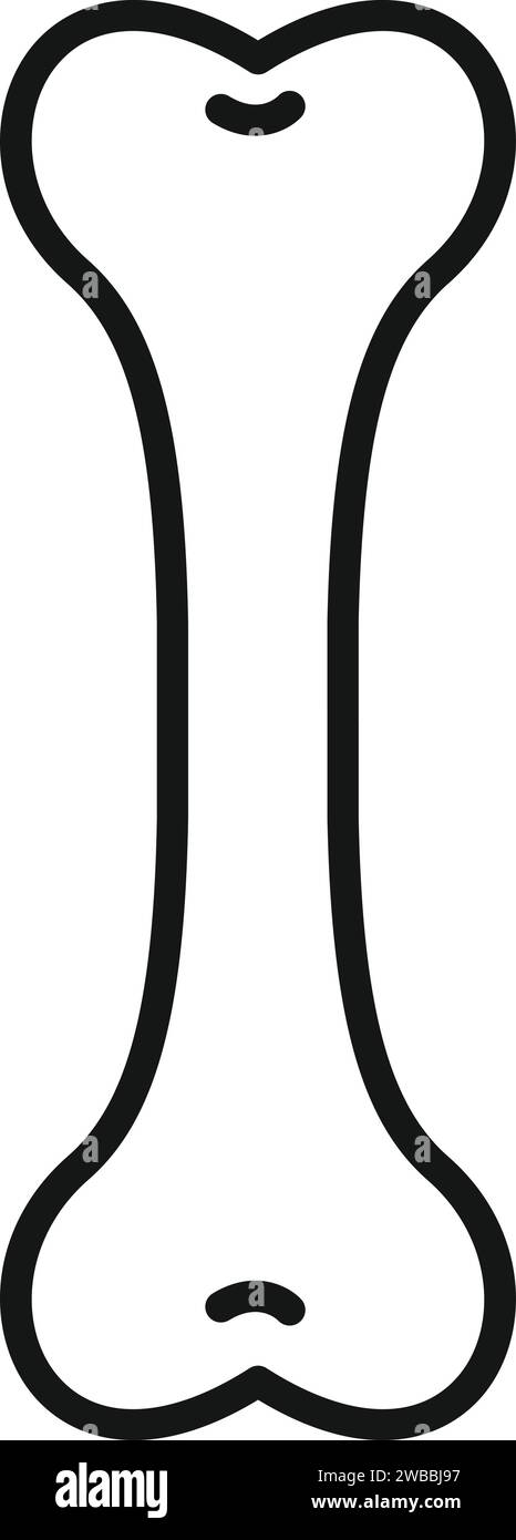 Icona di stampa dell'osso umano per il contorno del vettore. Assistenza medica. Ospedale scientifico Illustrazione Vettoriale