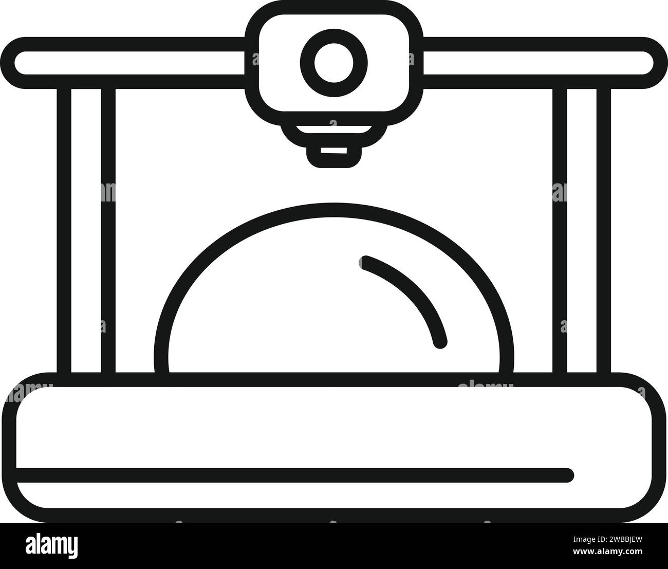 Stampa del vettore di contorno dell'icona dell'organo. dna della medicina umana. Bioprinting futuro Illustrazione Vettoriale