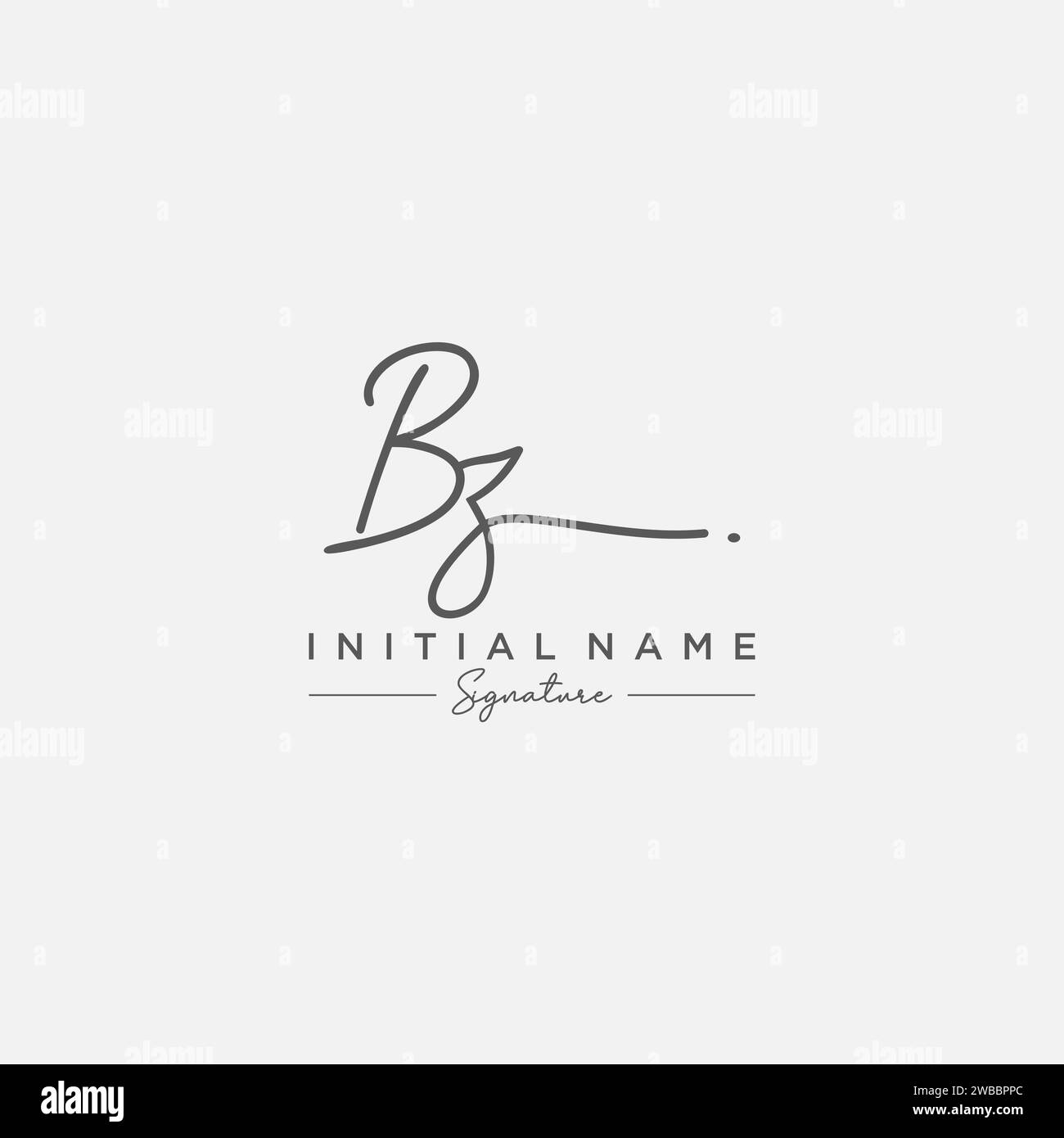 Vettore modello logo firma BZ. Illustrazione Vettoriale