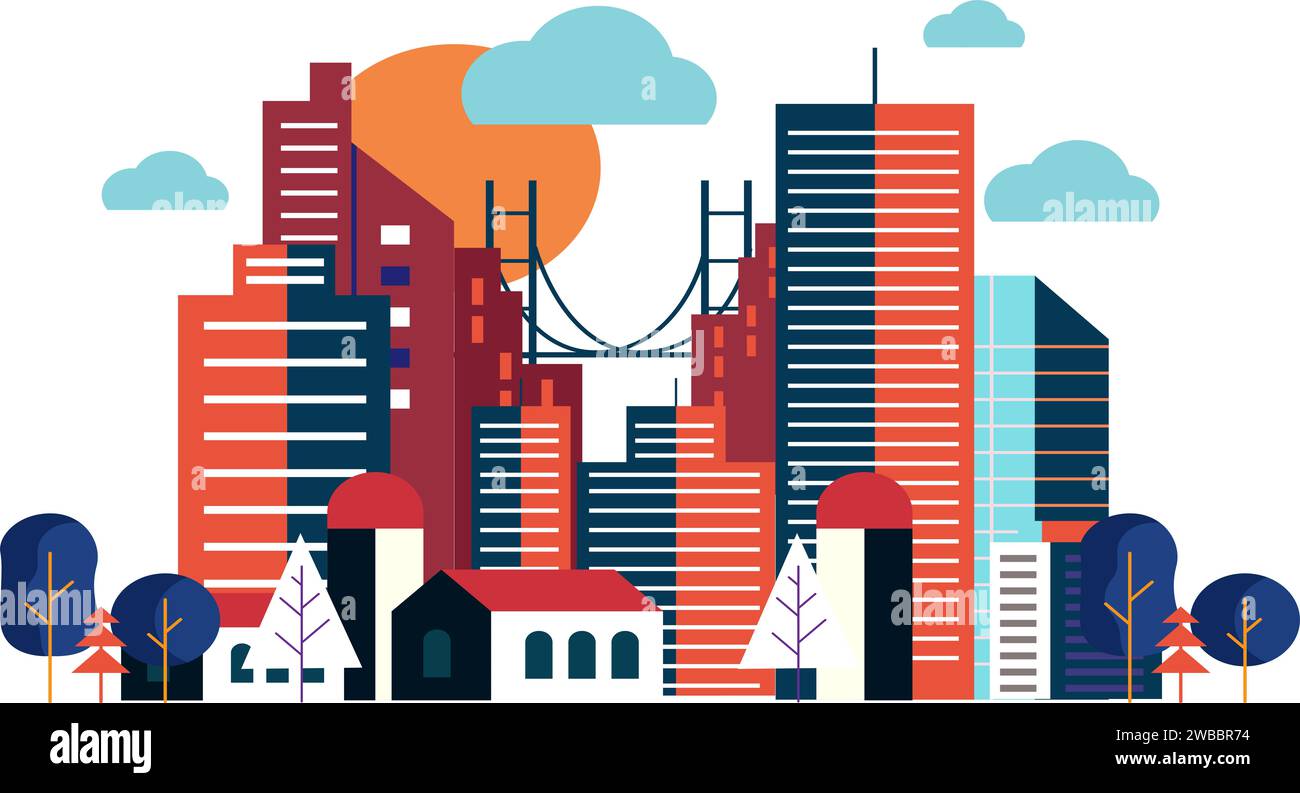 città di design paesaggistico. Foto Stock