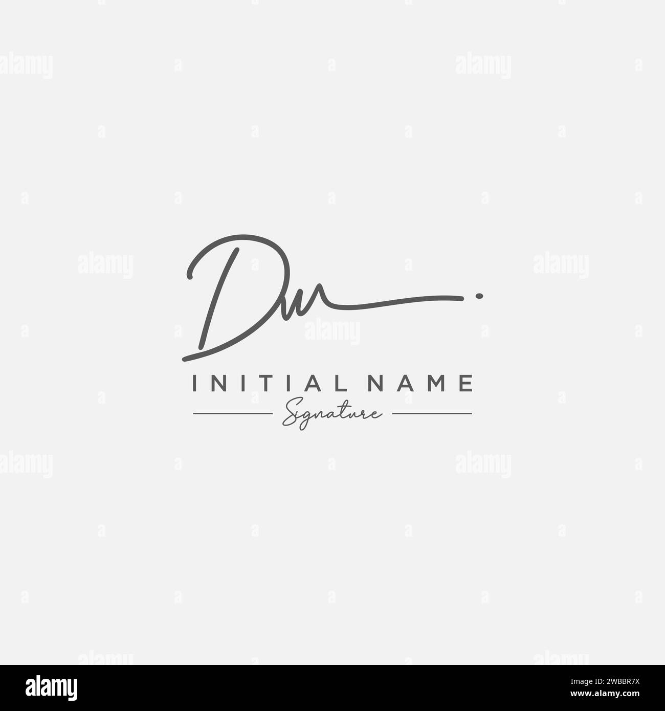 Vettore modello logo firma DW. Illustrazione Vettoriale
