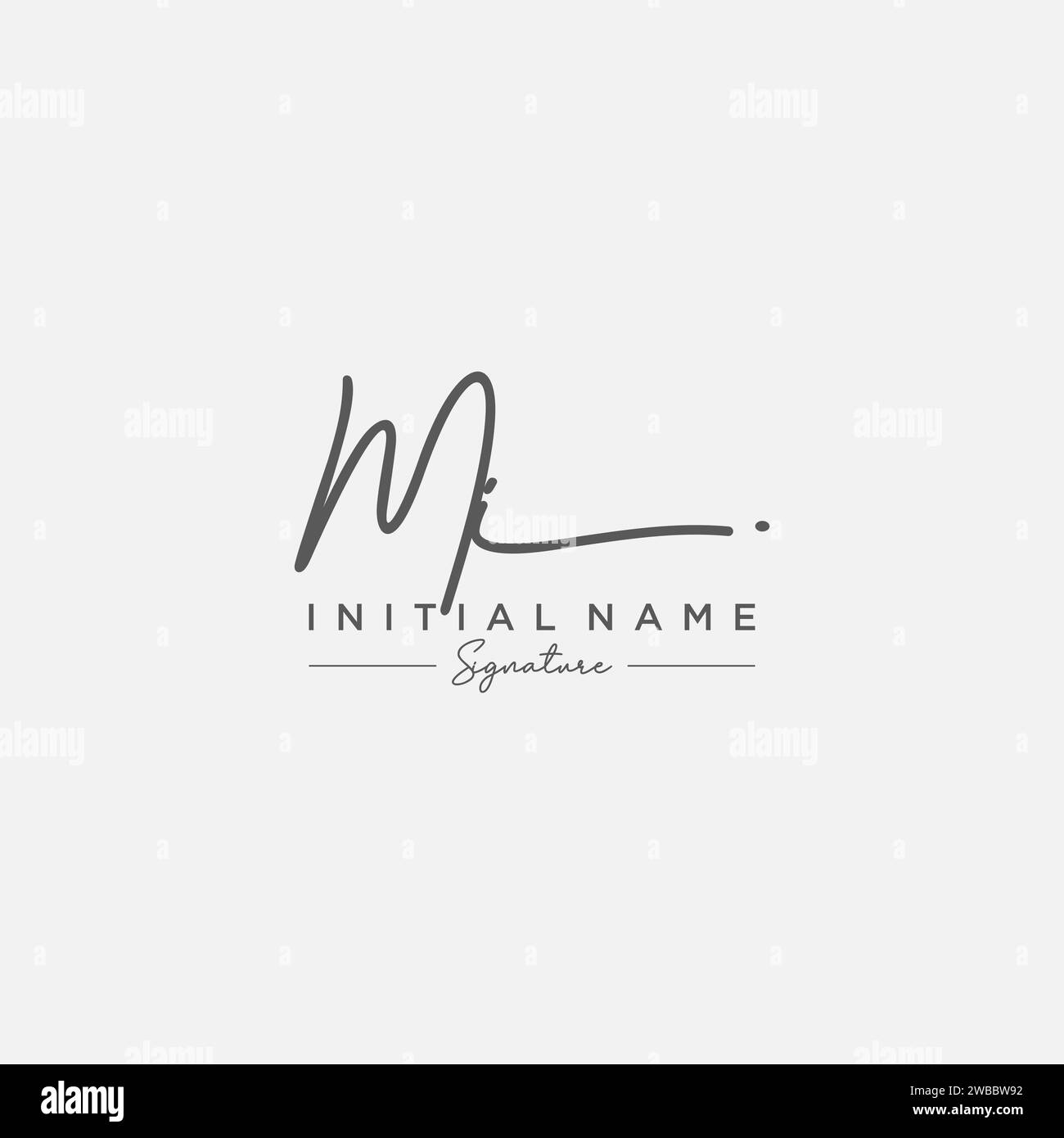 VETTORE modello logo firma MI. Illustrazione Vettoriale