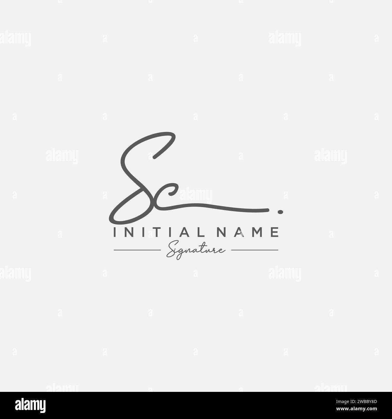 Vettore modello logo firma SC. Illustrazione Vettoriale