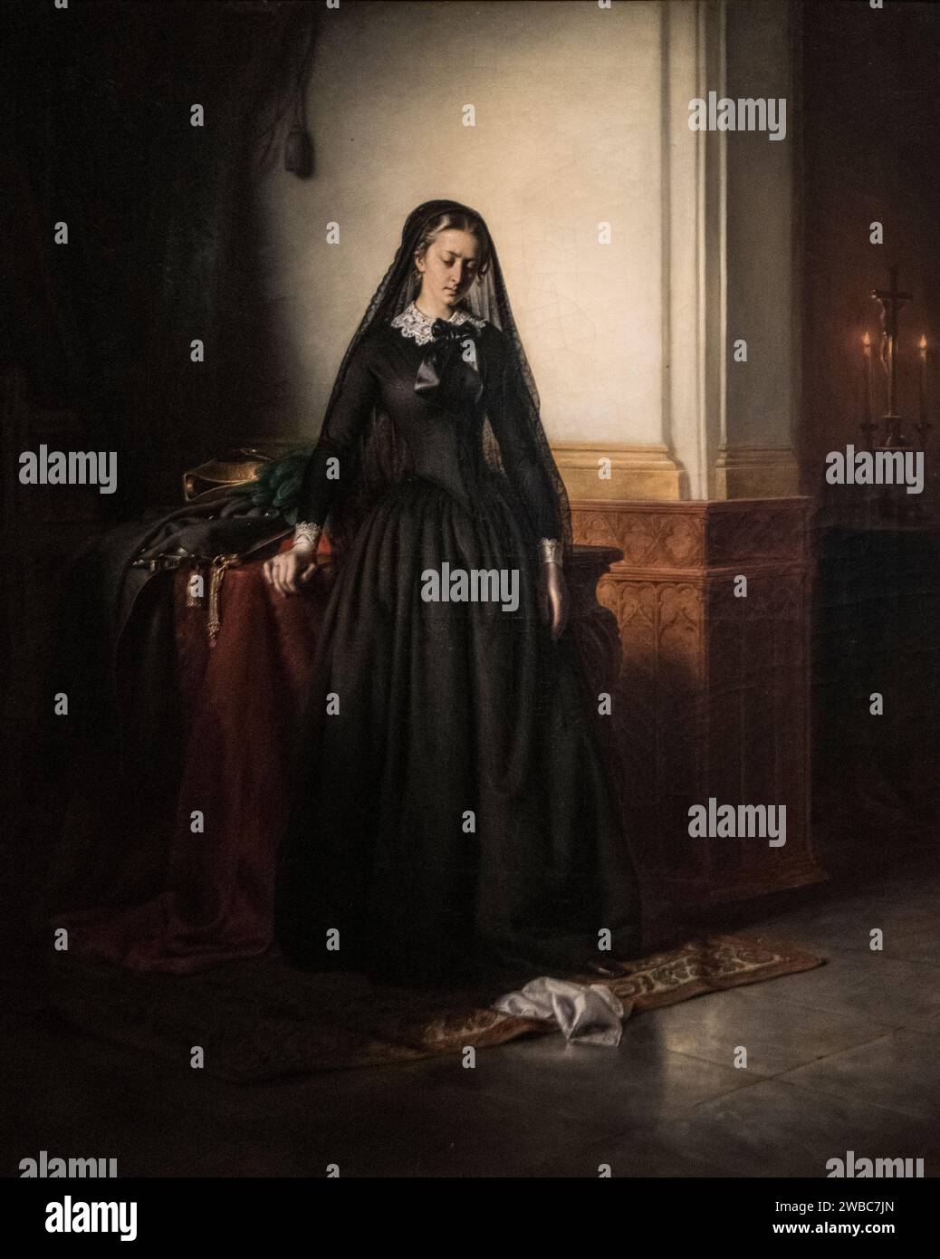 Joszef Borsos: "La vedova" (1853) Foto Stock