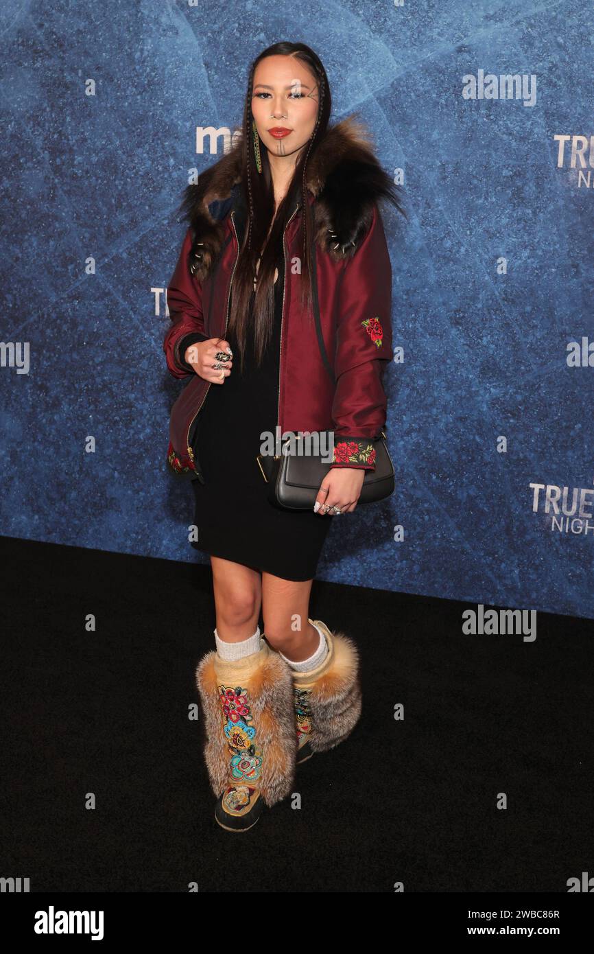 Los Angeles, CA. 9 gennaio 2024. Quannah Rose alla premiere di HBO Original True Detective: Night Country al Paramount Theater di Los Angeles, California, il 9 gennaio 2024. Crediti: Faye Sadou/Media Punch/Alamy Live News Foto Stock