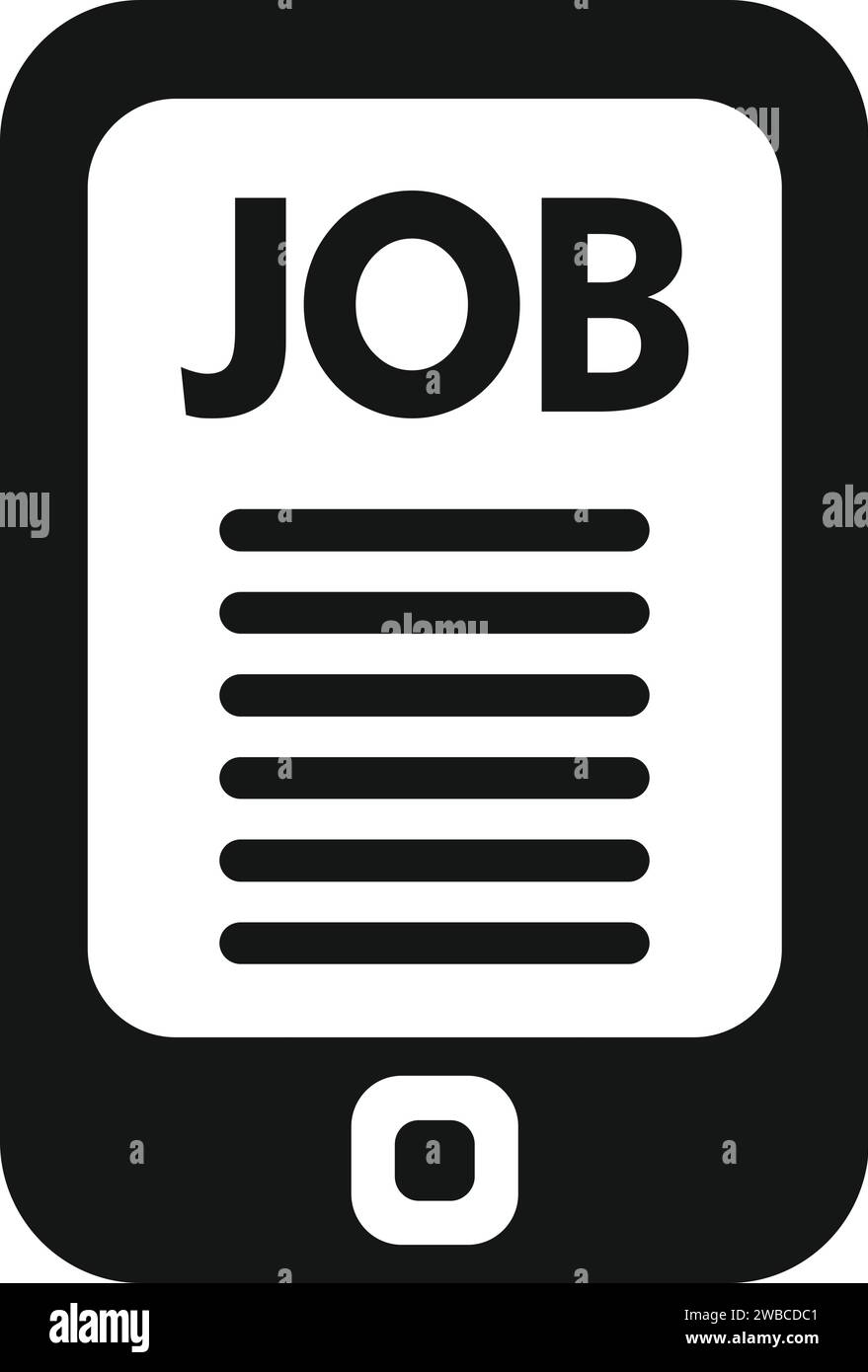 Icona ricerca lavoro tablet vettore semplice. Un bicchiere di carriera. Cerca colloquio nella cartella Illustrazione Vettoriale