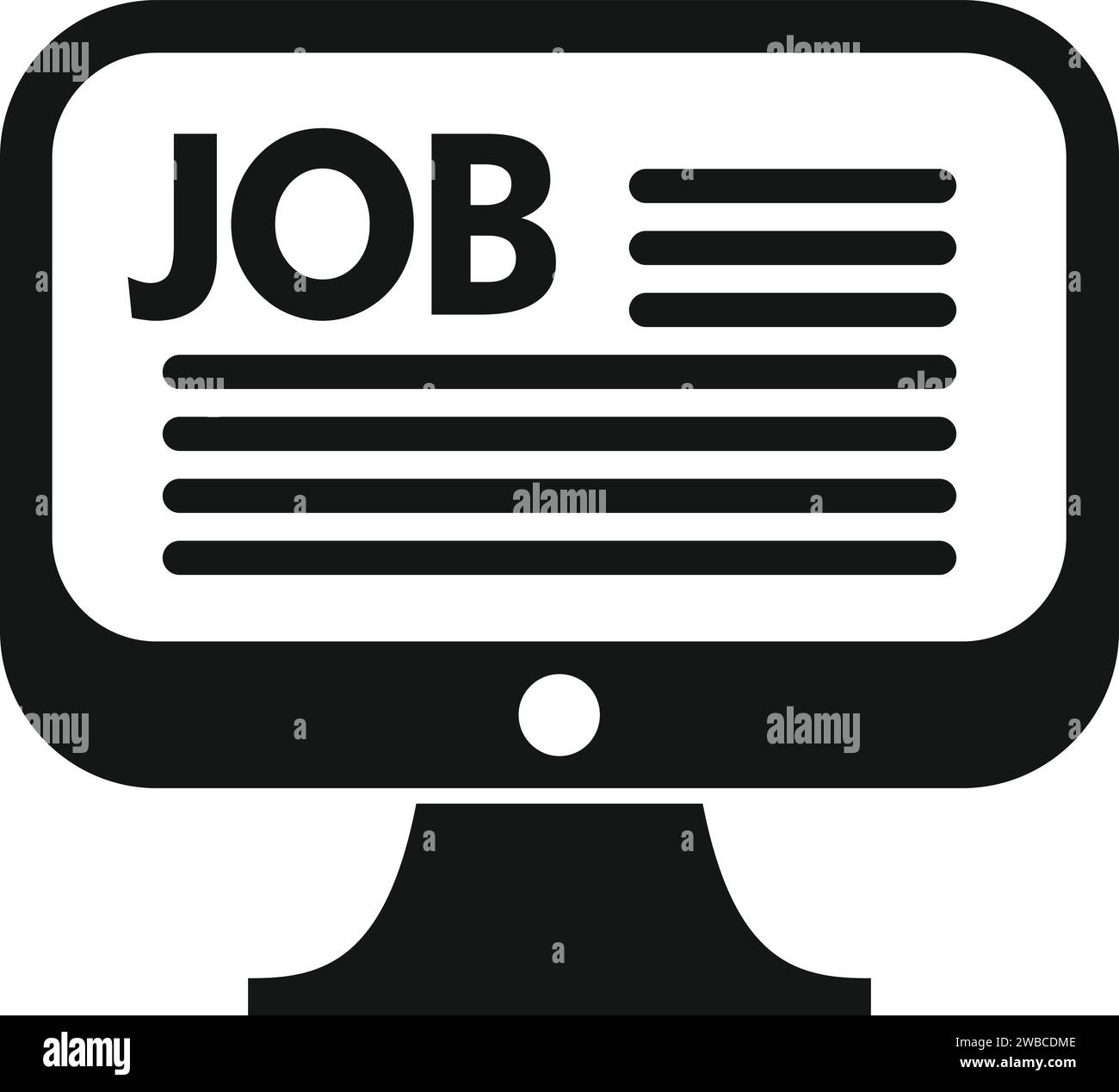 Icona ricerca lavoro online vettore semplice. Riprendere il colloquio in ore. Ricerca lavoro Illustrazione Vettoriale