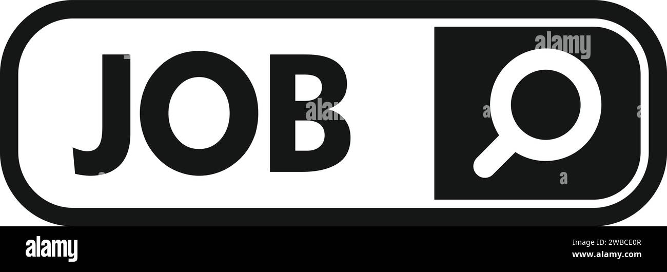 Icona di ricerca di lavoro online Simple Vector. Cartella carriera. Ora ricerca vetro Illustrazione Vettoriale