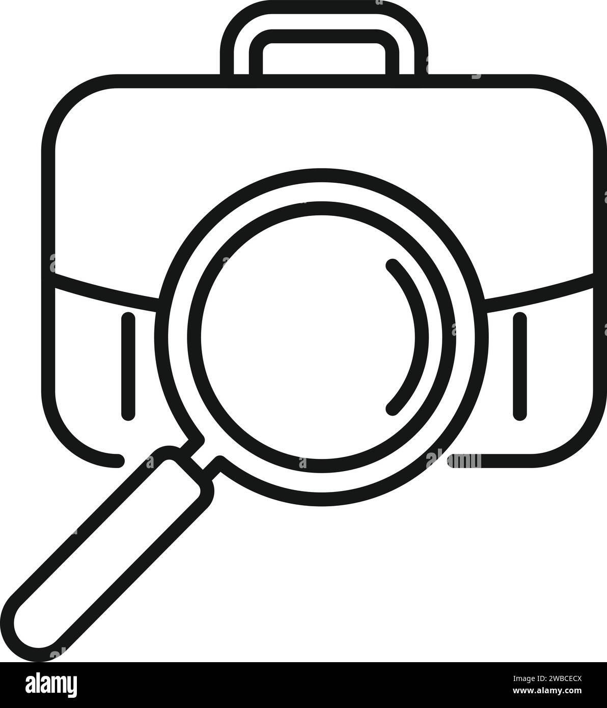 Cerca l'icona del job manager per delineare il vettore. Riprendere la ricerca delle ore. Colloquio di lavoro Illustrazione Vettoriale