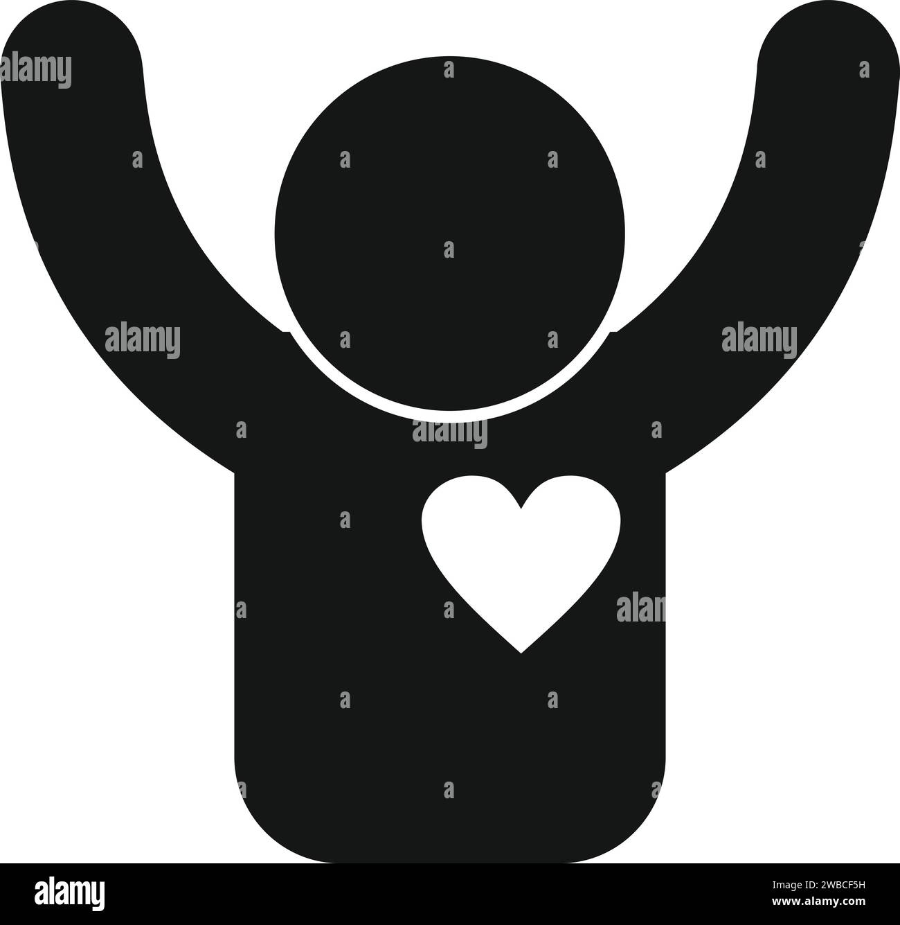 Icona supporto assistenza Happy Care Simple Vector. Scudo medico. Proteggete l'adozione Illustrazione Vettoriale