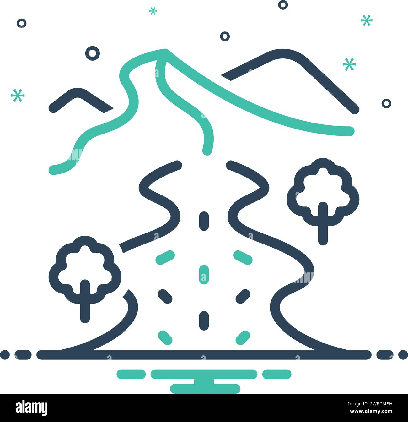 Icona per il lungofiume, litorale Illustrazione Vettoriale